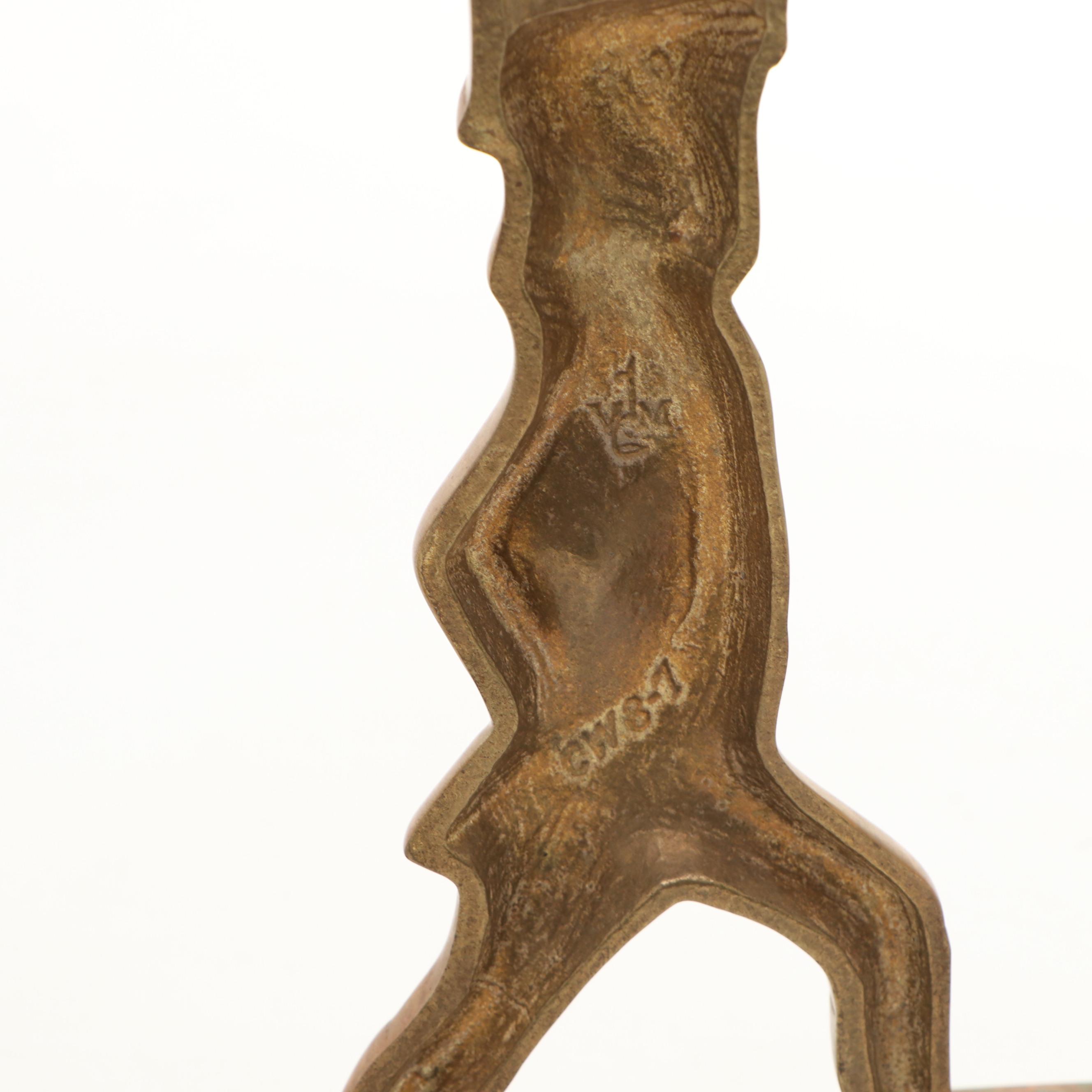 Virginia Metalcrafters Brass Hessian Soldier Bookends with Cannon and Lock