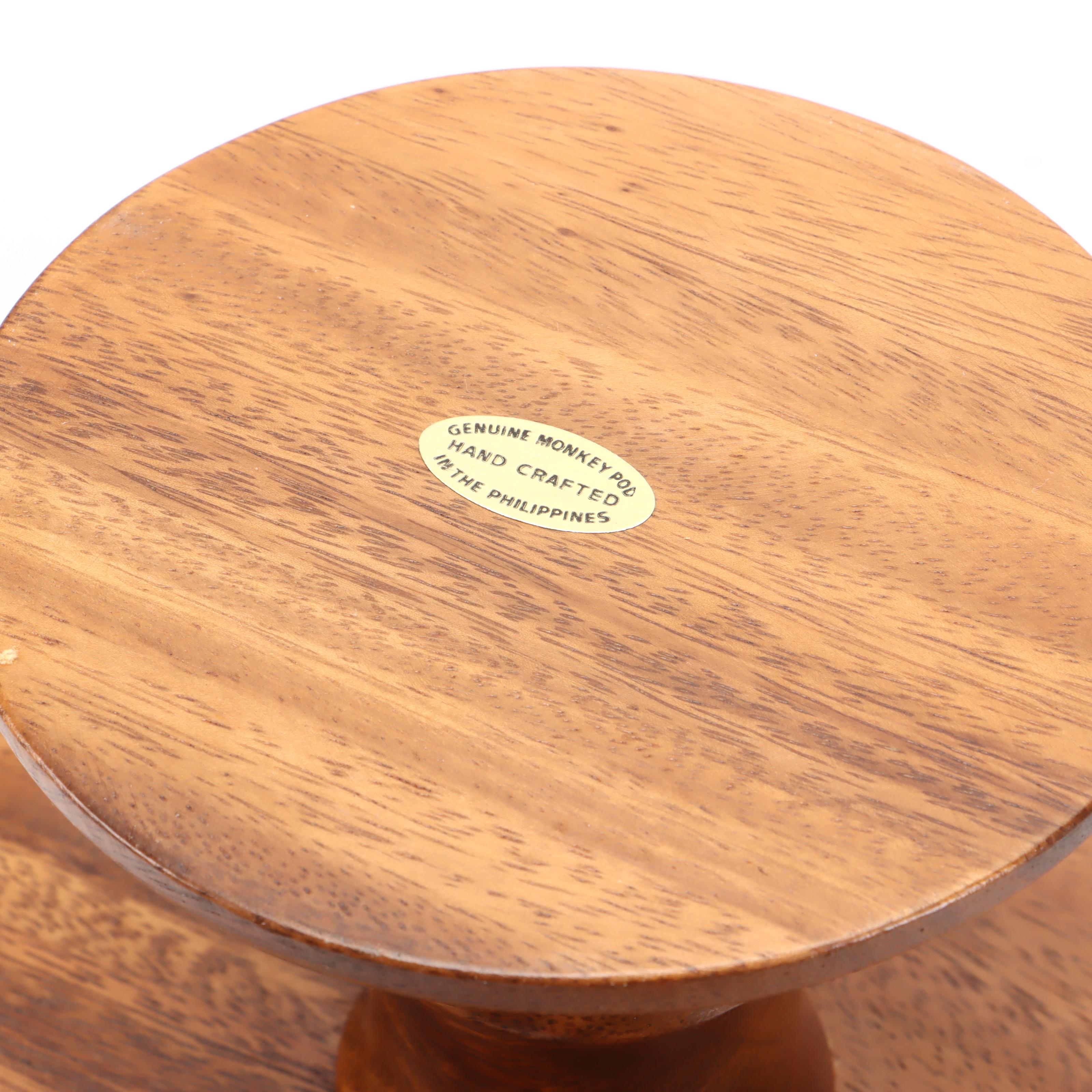 Munising Footed Bowl with Other Wooden Serving Pieces, Mid to Late 20th Century