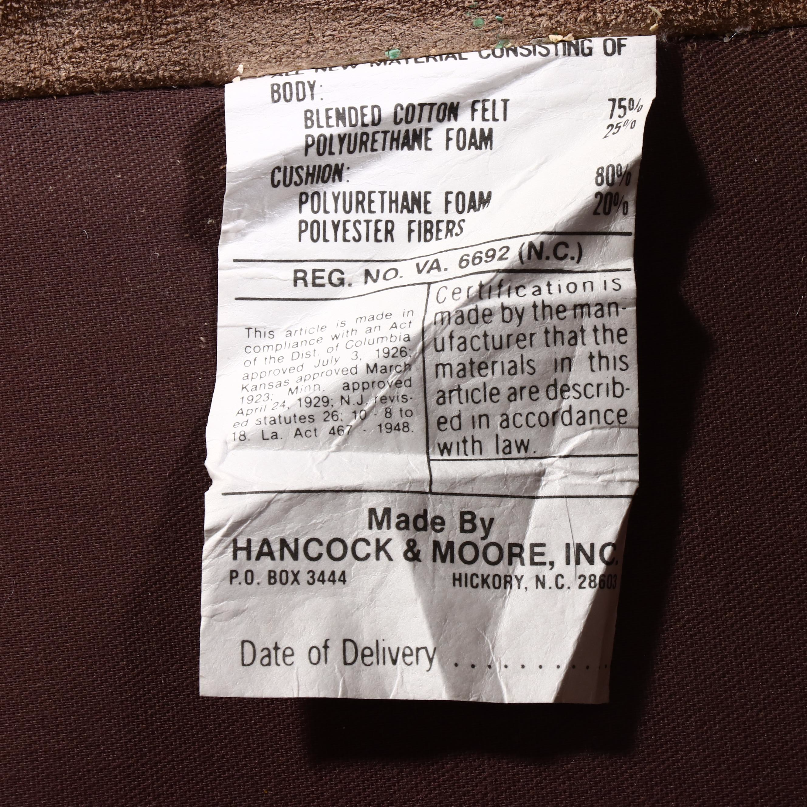 Hancock & Moore Brown Leather Armchair and Ottoman, Late 20th Century