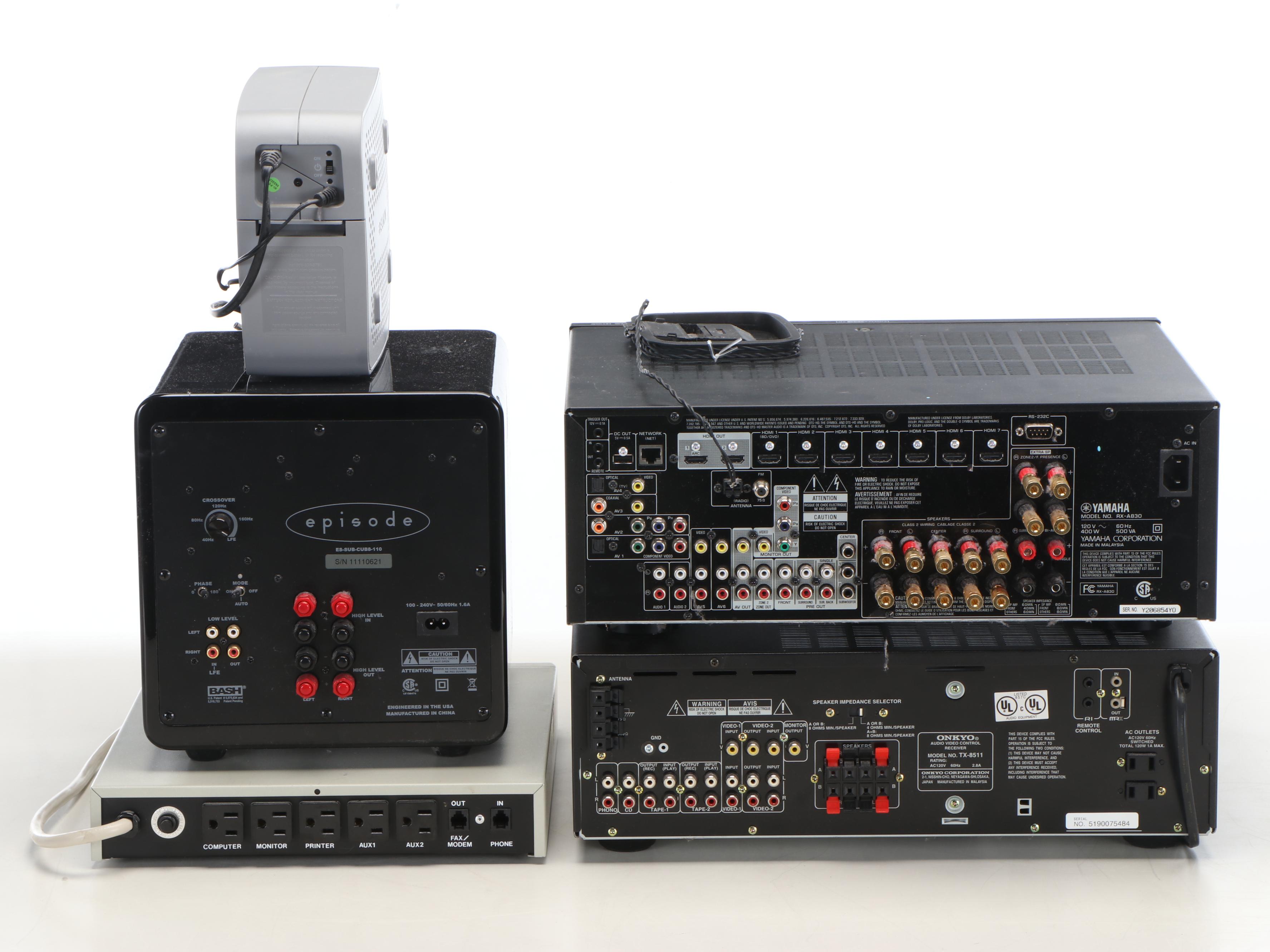 Yamaha RX-AB30 Receiver with Onkyo A/V Receiver, Episode Subwoofer and More