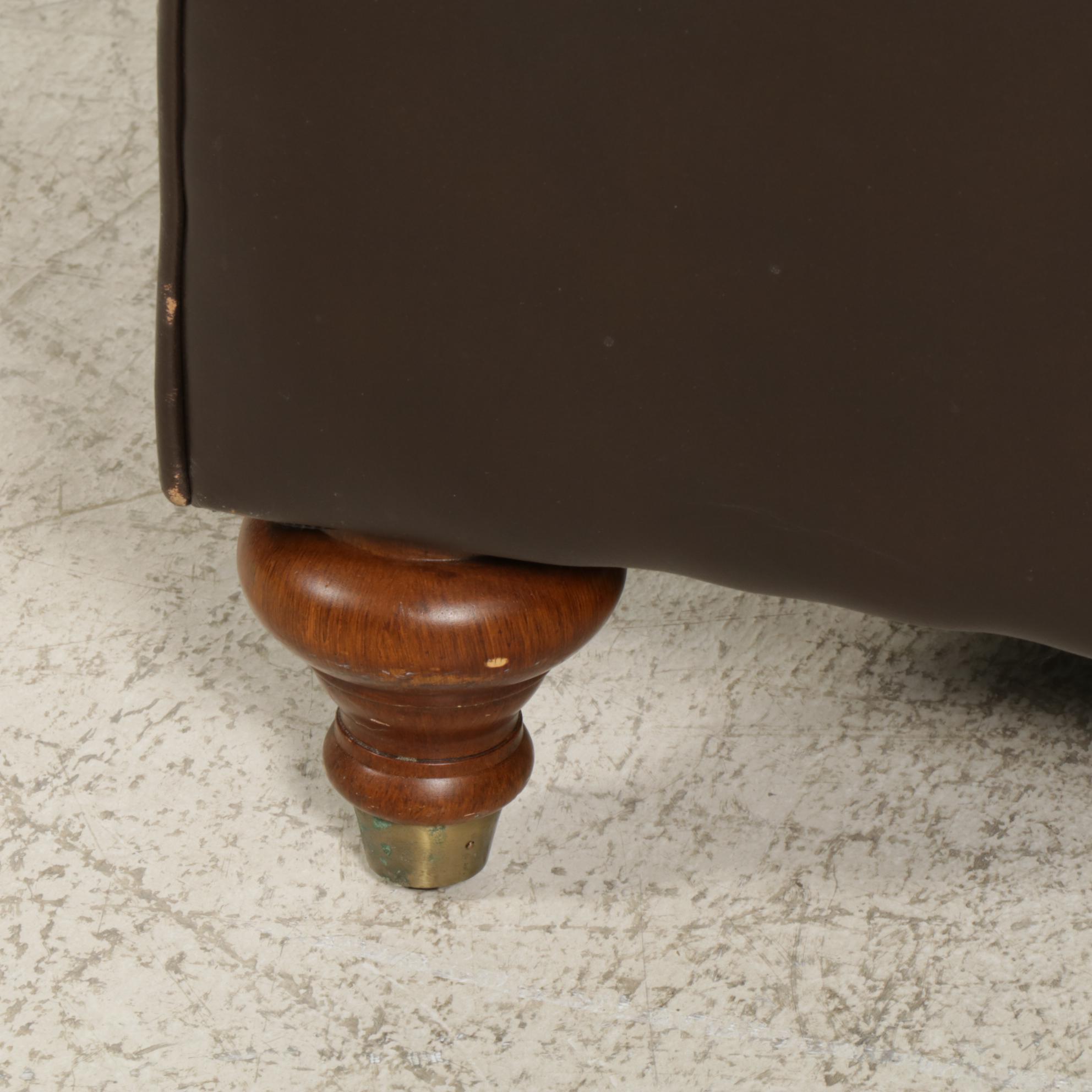 Ethan Allen Leather Upholstered Sofa, Late 20th to 21st Century