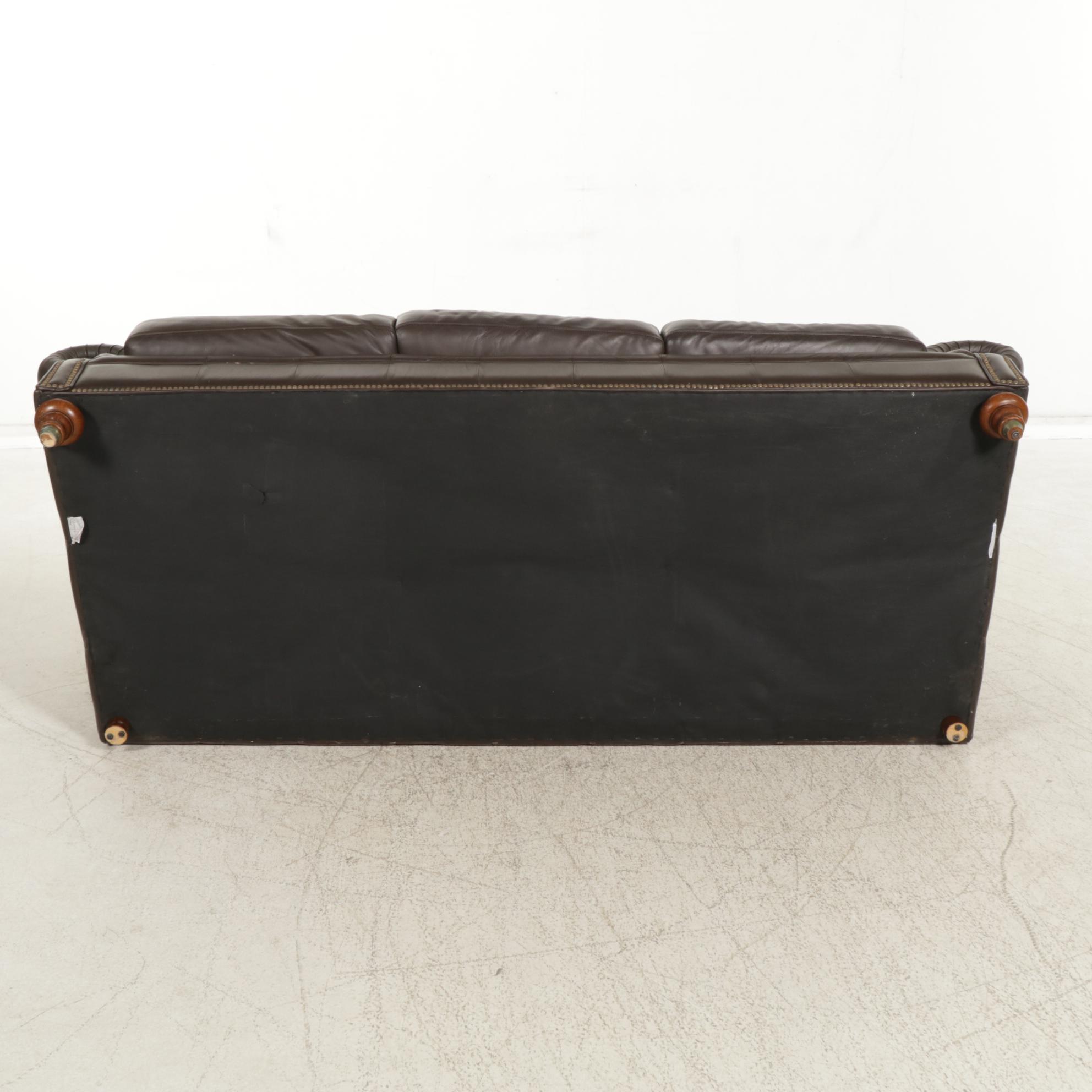 Ethan Allen Leather Upholstered Sofa, Late 20th to 21st Century