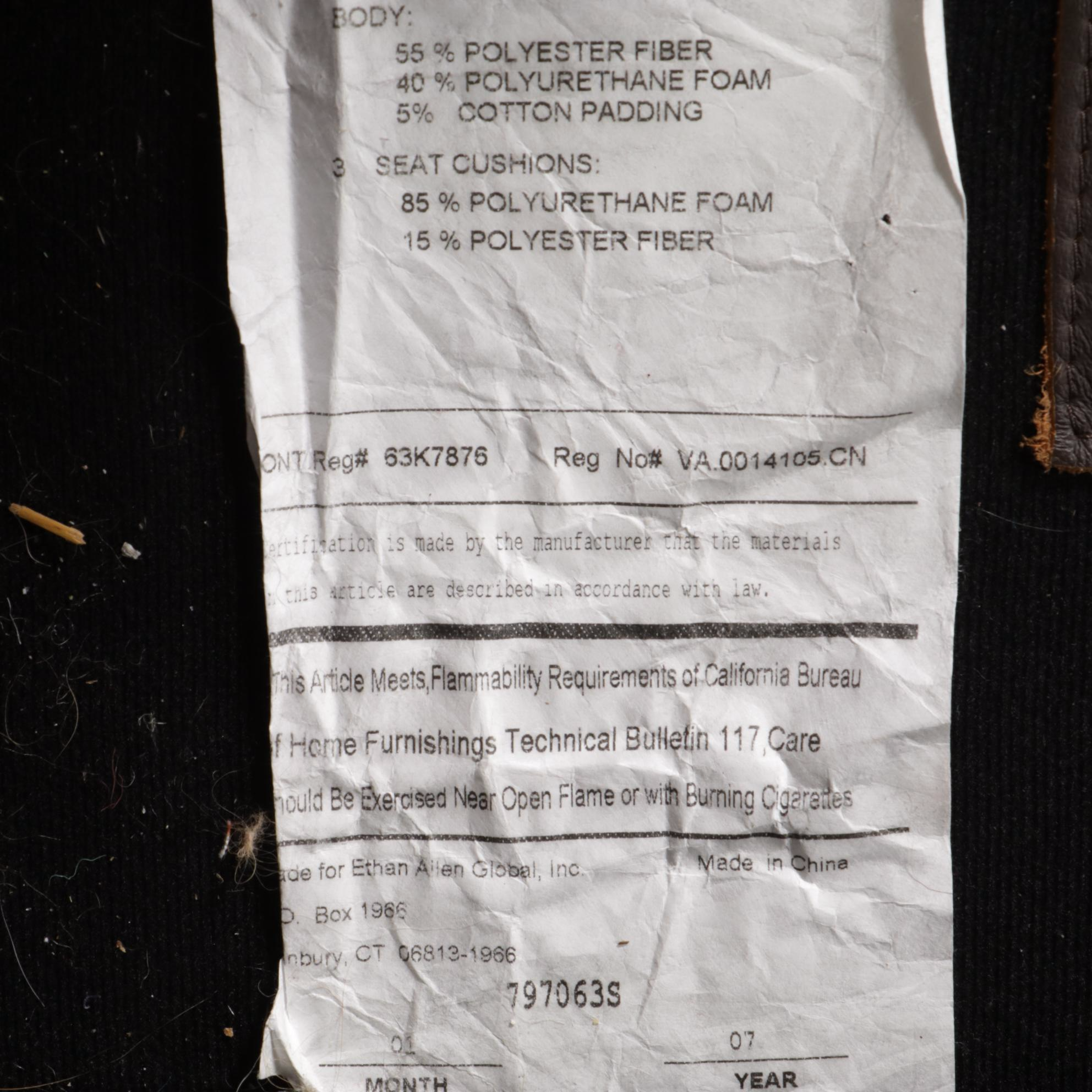 Ethan Allen Leather Upholstered Sofa, Late 20th to 21st Century