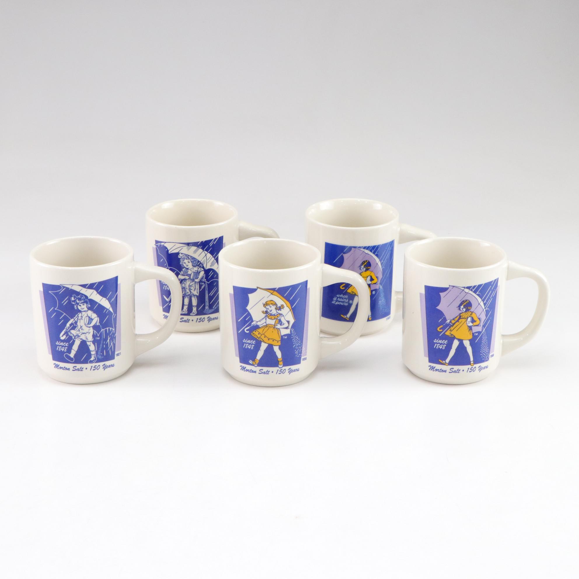 Morton Salt 150th Anniversary Commemorative Mugs