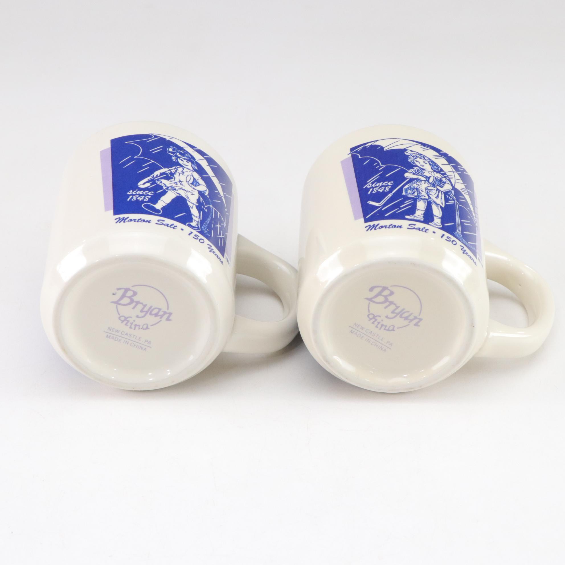 Morton Salt 150th Anniversary Commemorative Mugs