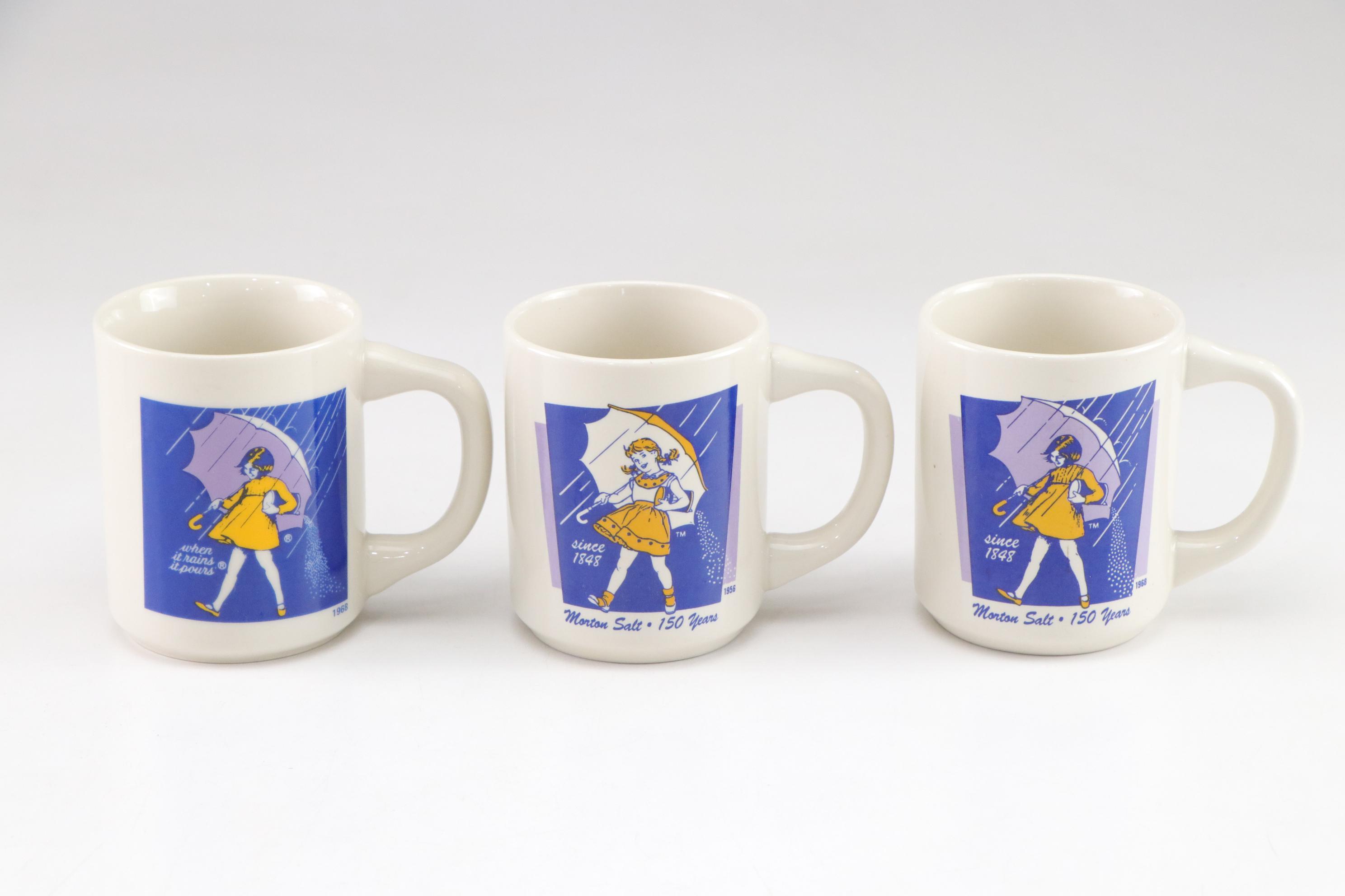 Morton Salt 150th Anniversary Commemorative Mugs