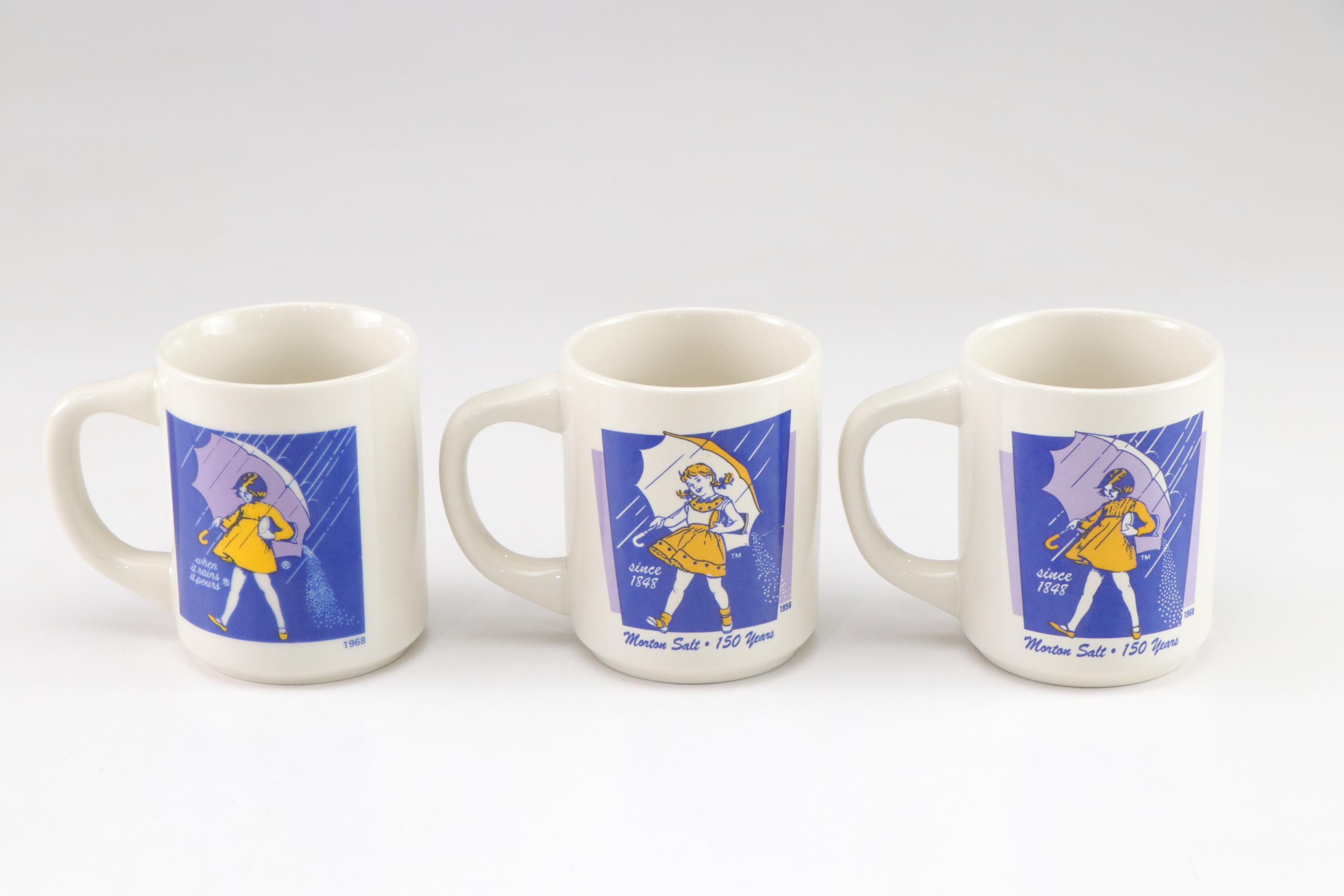 Morton Salt 150th Anniversary Commemorative Mugs