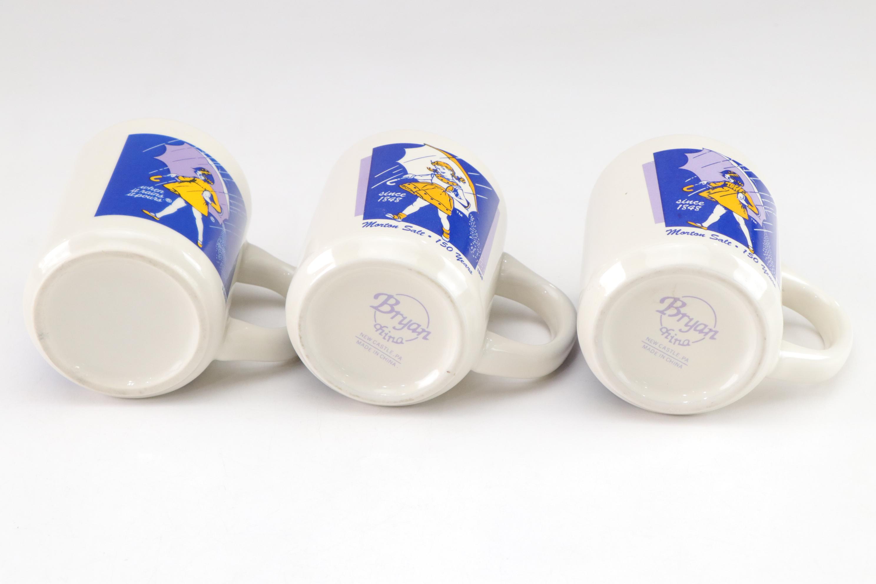 Morton Salt 150th Anniversary Commemorative Mugs