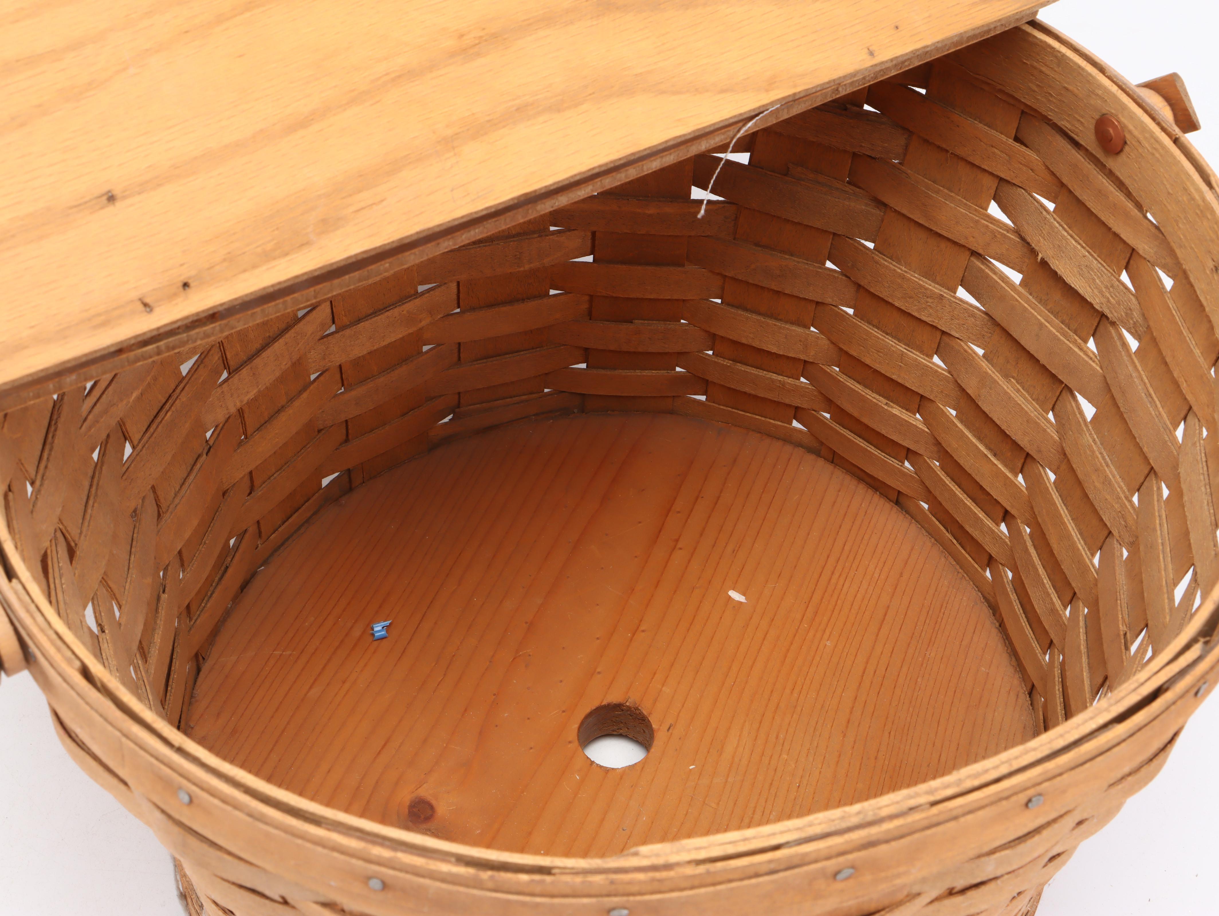 Longberger Wicker Baskets with Gilt Wicket Magazine Rack