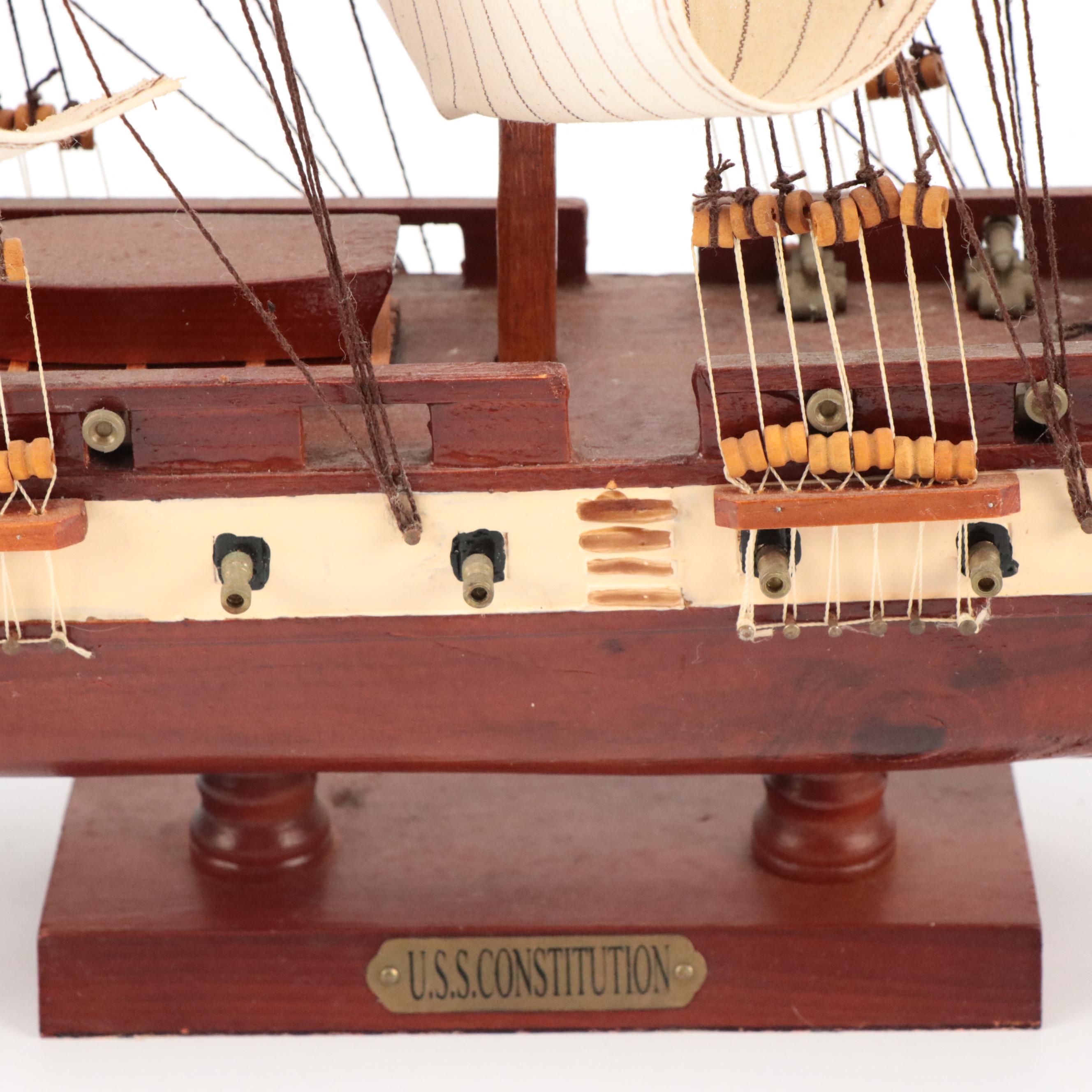 Handcrafted "U.S.S. Constitution" Wooden Model Ship