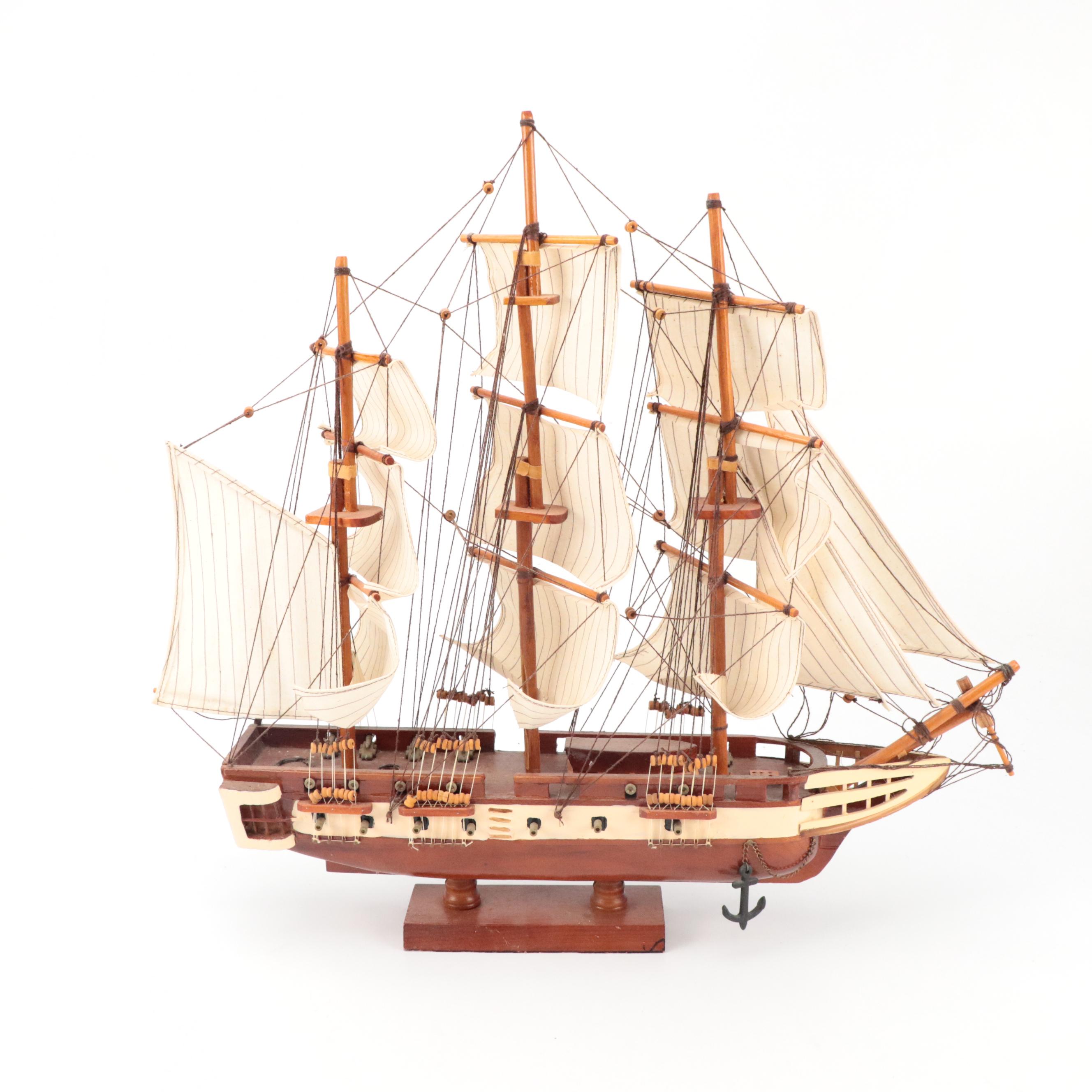Handcrafted "U.S.S. Constitution" Wooden Model Ship