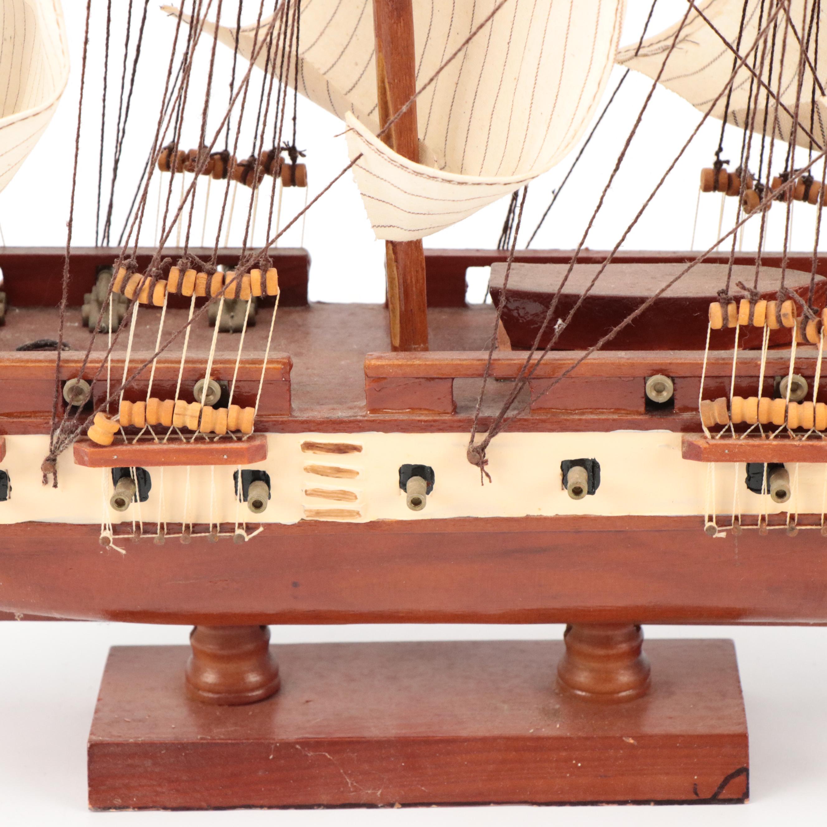 Handcrafted "U.S.S. Constitution" Wooden Model Ship