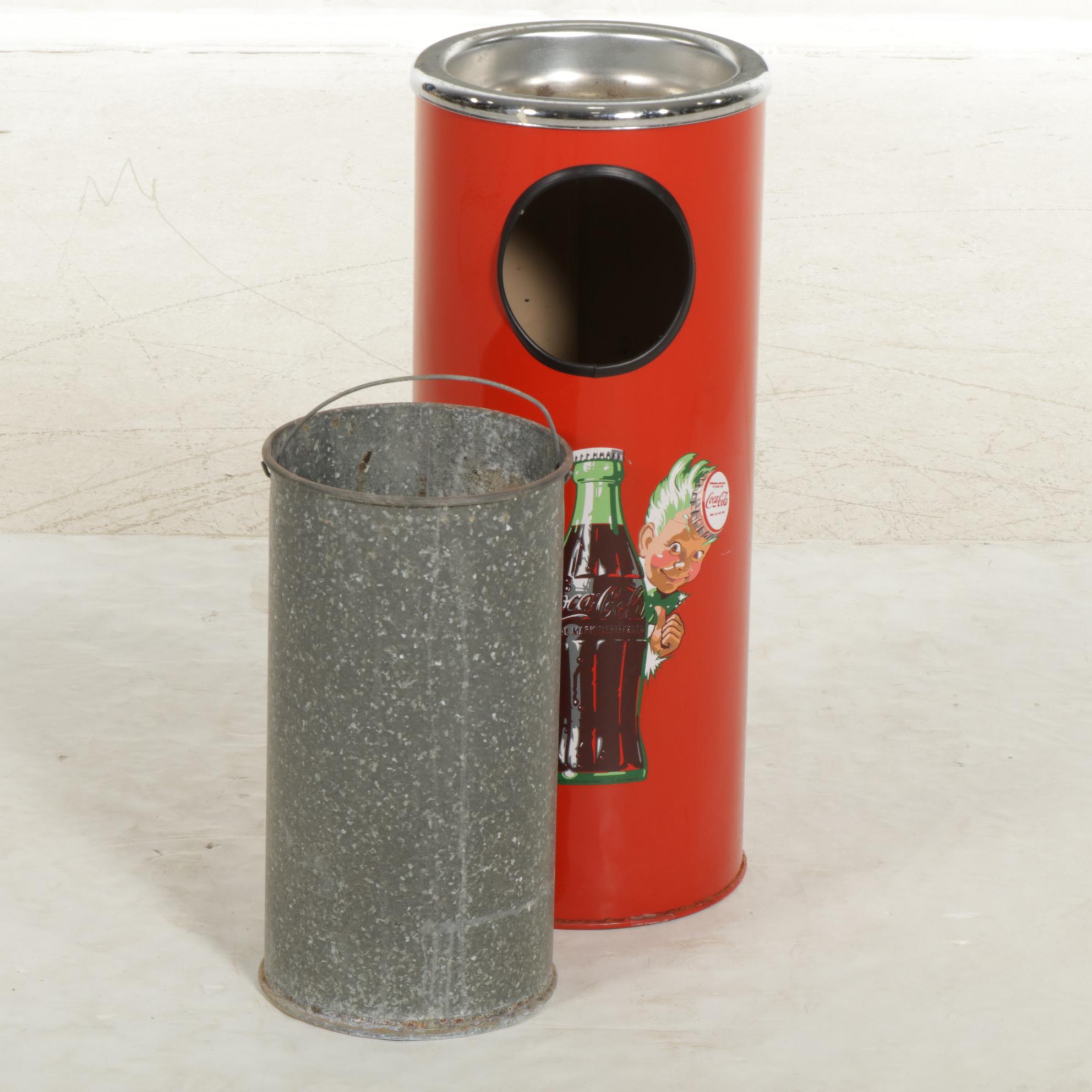 Coca-Cola Floor Standing Ashtray, Mid to Late 20th Century