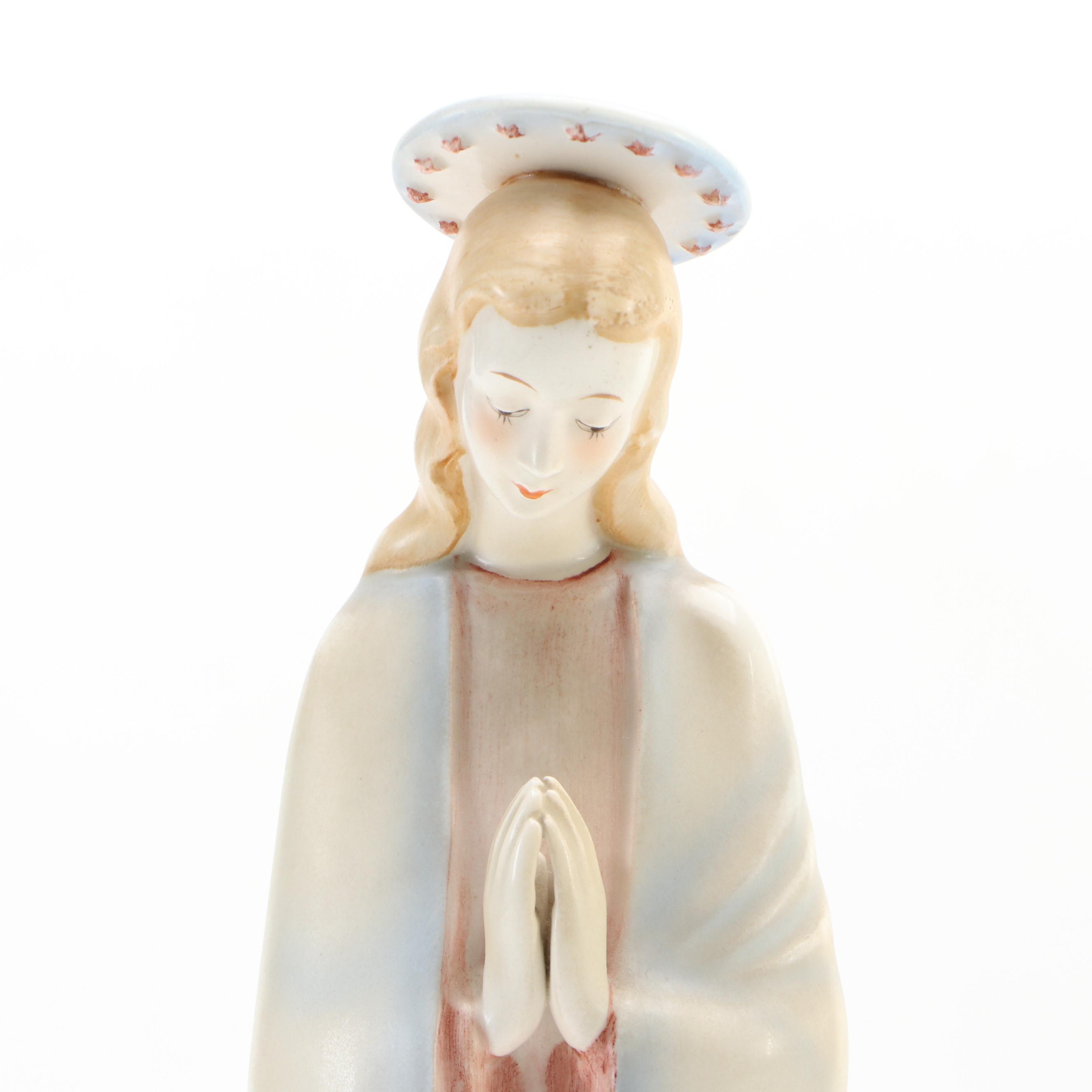 Goebel Porcelain Praying Madonna Hummel Figurine, Mid-20th Century