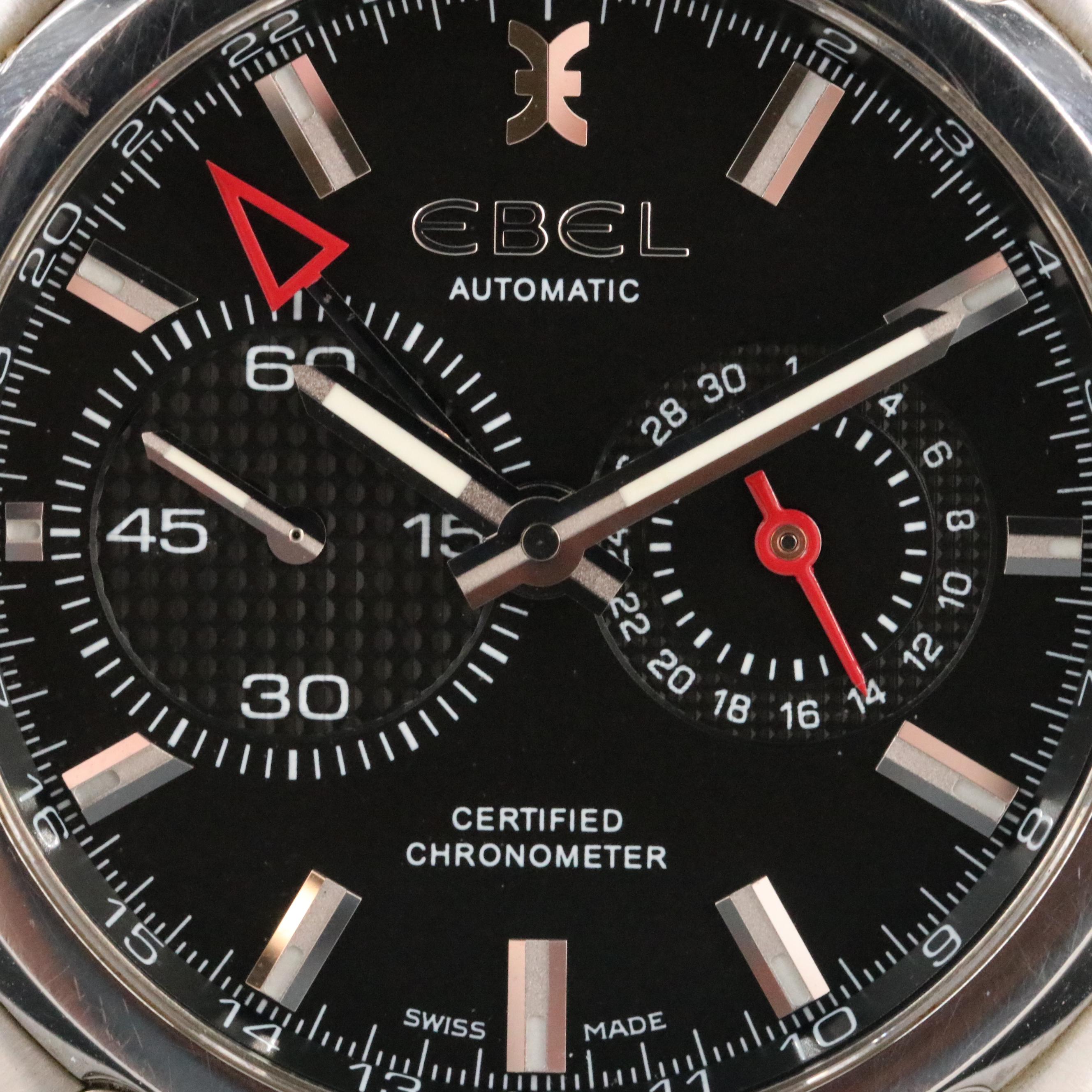 Ebel 1911 BTR GMT 1215624 Black Dial 44.5mm Steel Automatic Watch