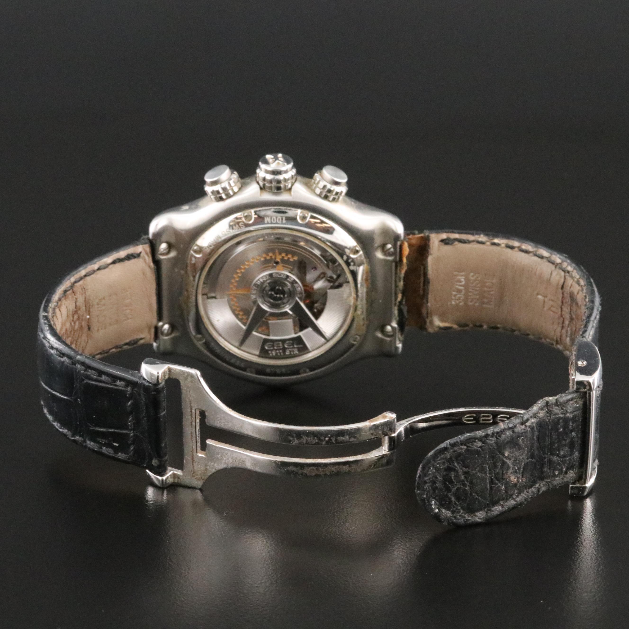 Ebel 1911 BTR GMT 1215624 Black Dial 44.5mm Steel Automatic Watch