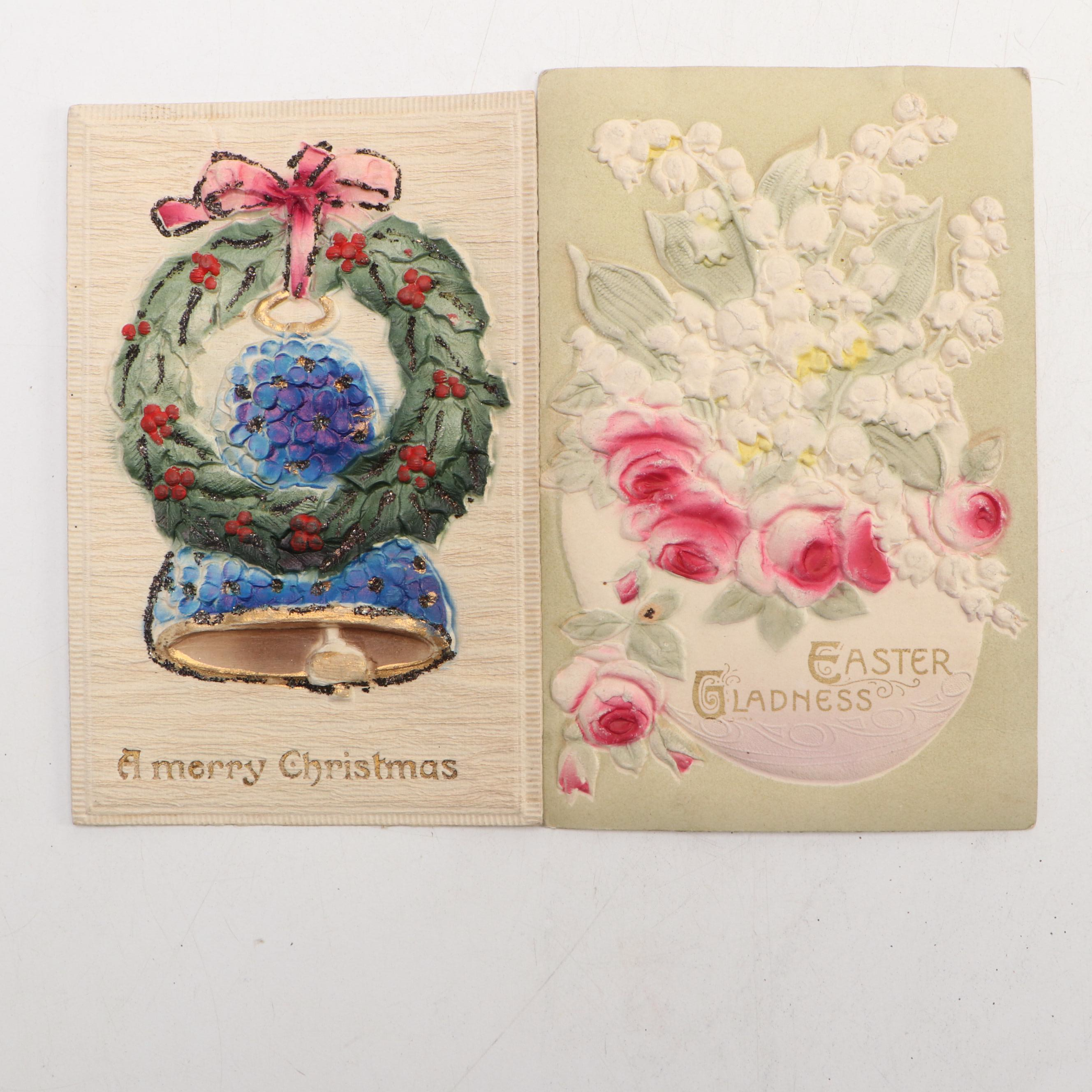 Thanksgiving, Christmas and Other Embossed Novelty Postcards, Early 20th Century