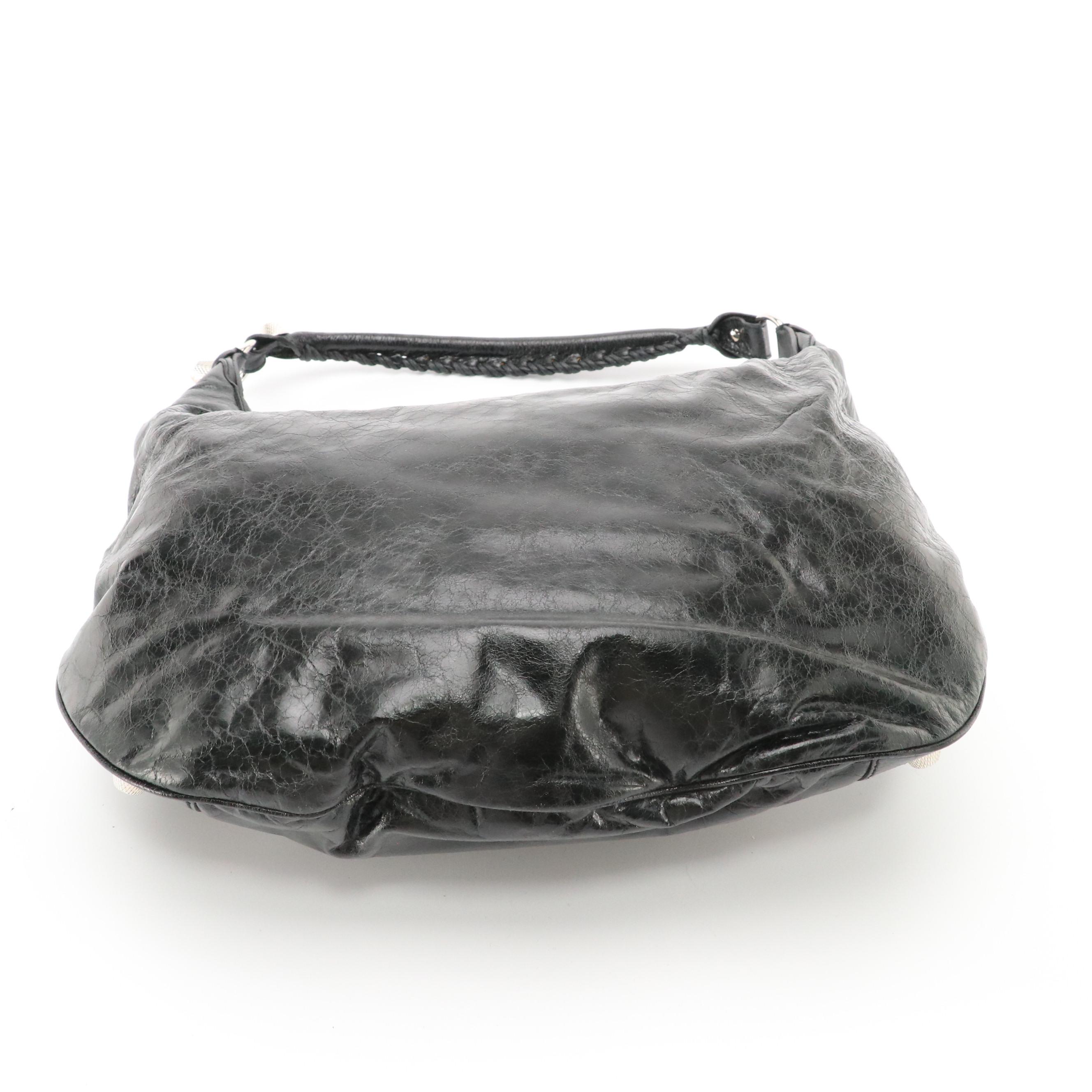 Balenciaga Black Chevre Leather Motocross Giant 21 Hobo Shoulder Bag with Tag