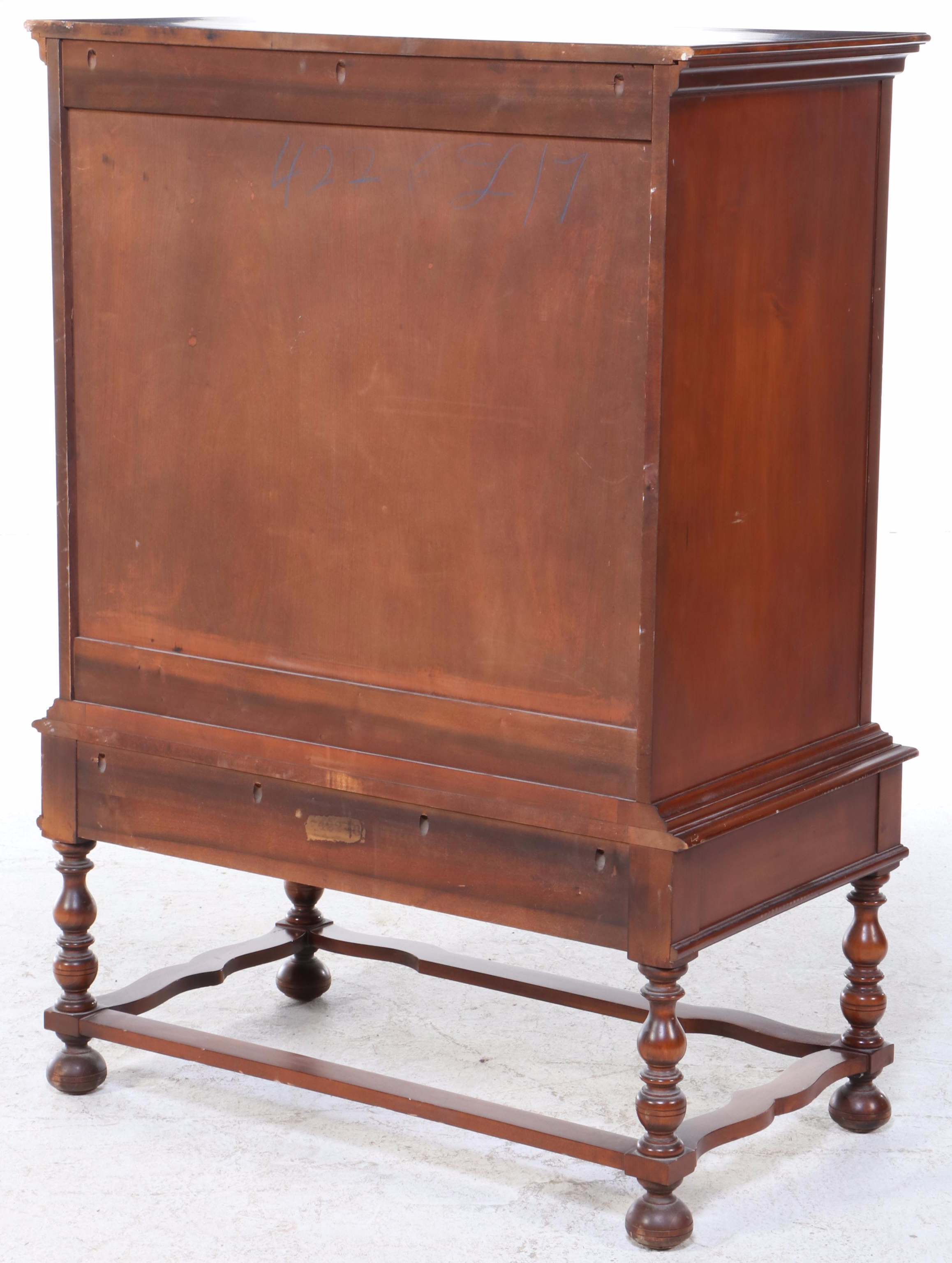 Lammert Furniture William and Mary Style Maple Five-Drawer Chest-on-Stand