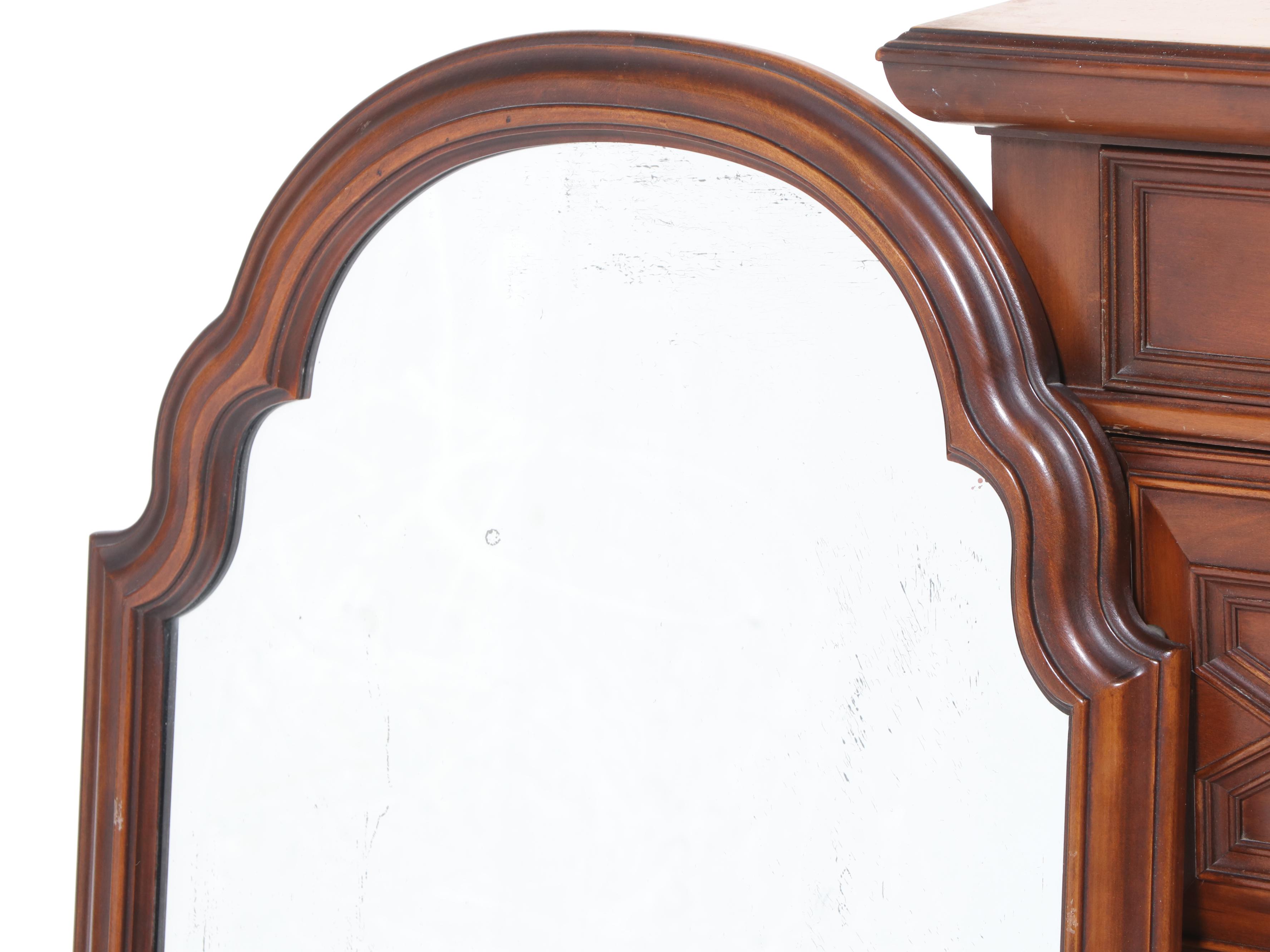 Lammert Furniture William and Mary Style Maple Four-Drawer Chest w/ Mirror