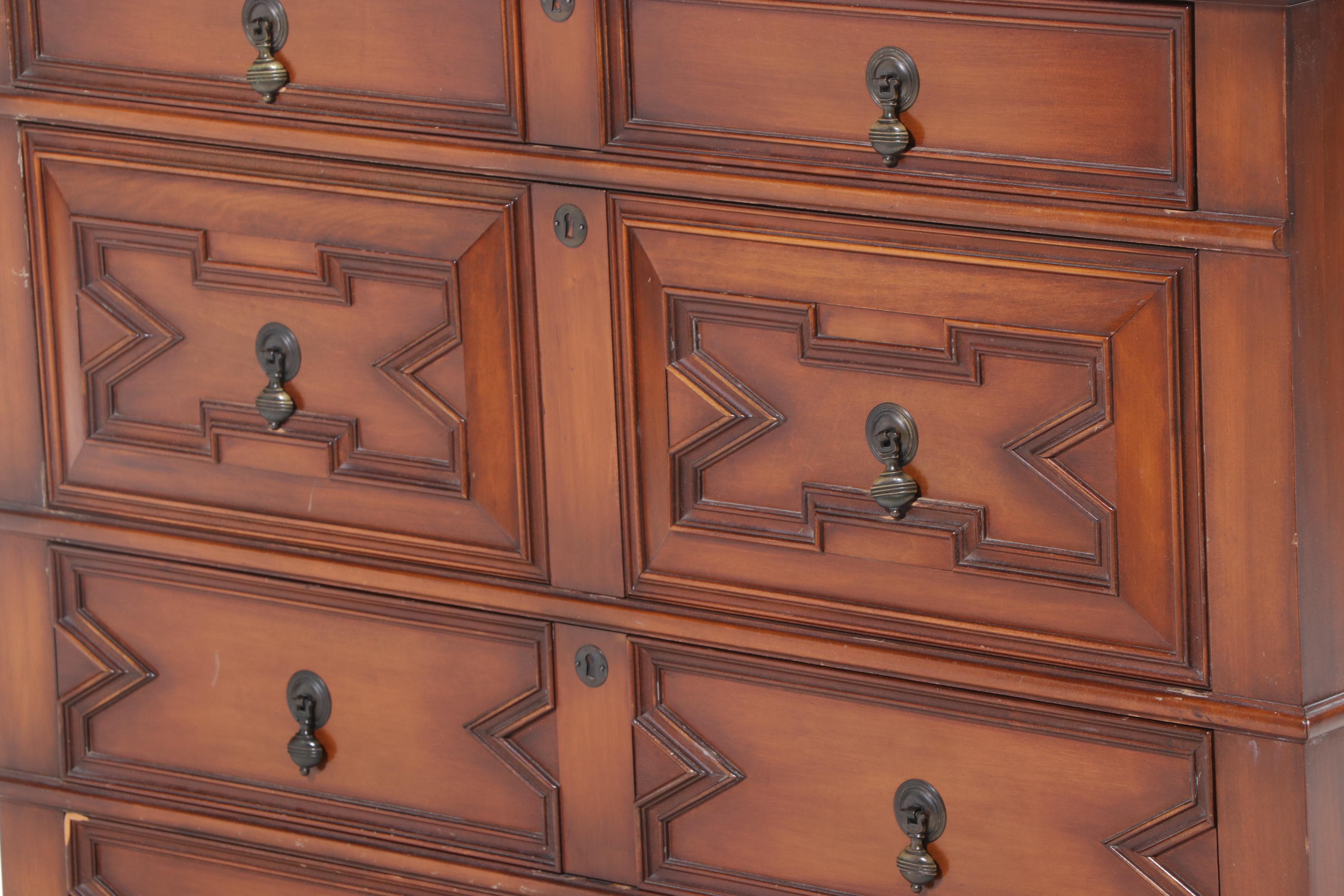 Lammert Furniture William and Mary Style Maple Four-Drawer Chest w/ Mirror