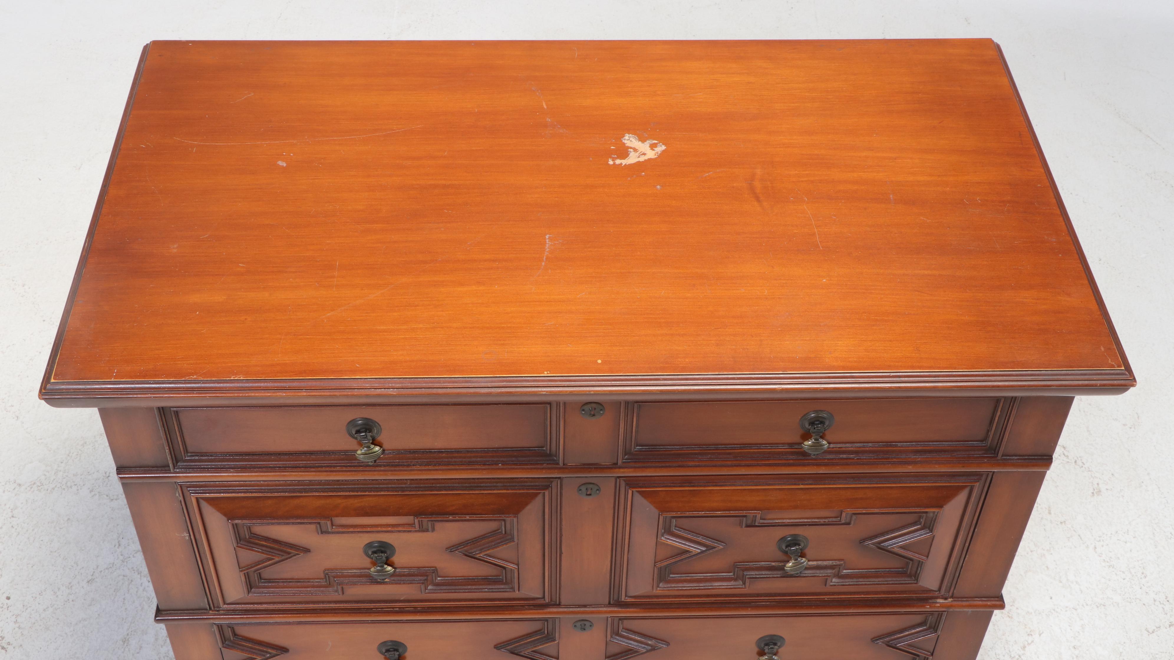 Lammert Furniture William and Mary Style Maple Four-Drawer Chest w/ Mirror