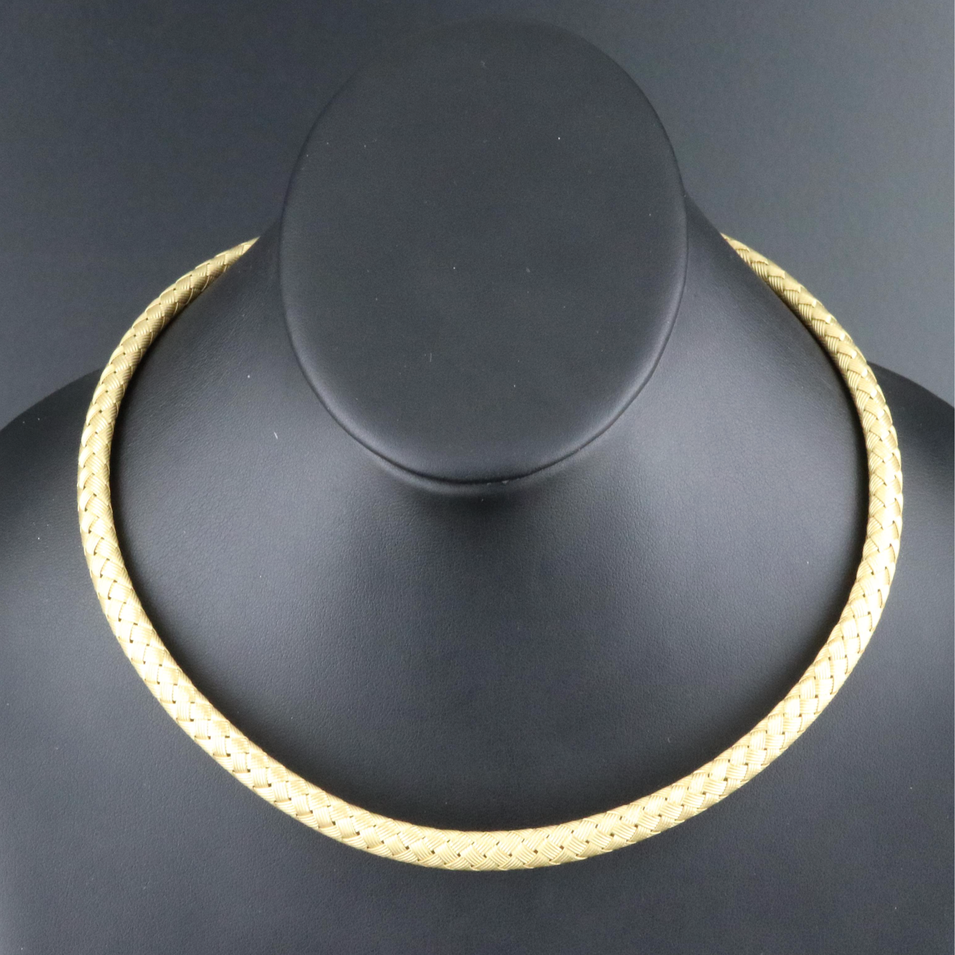 Italian 18K Basketweave Necklace