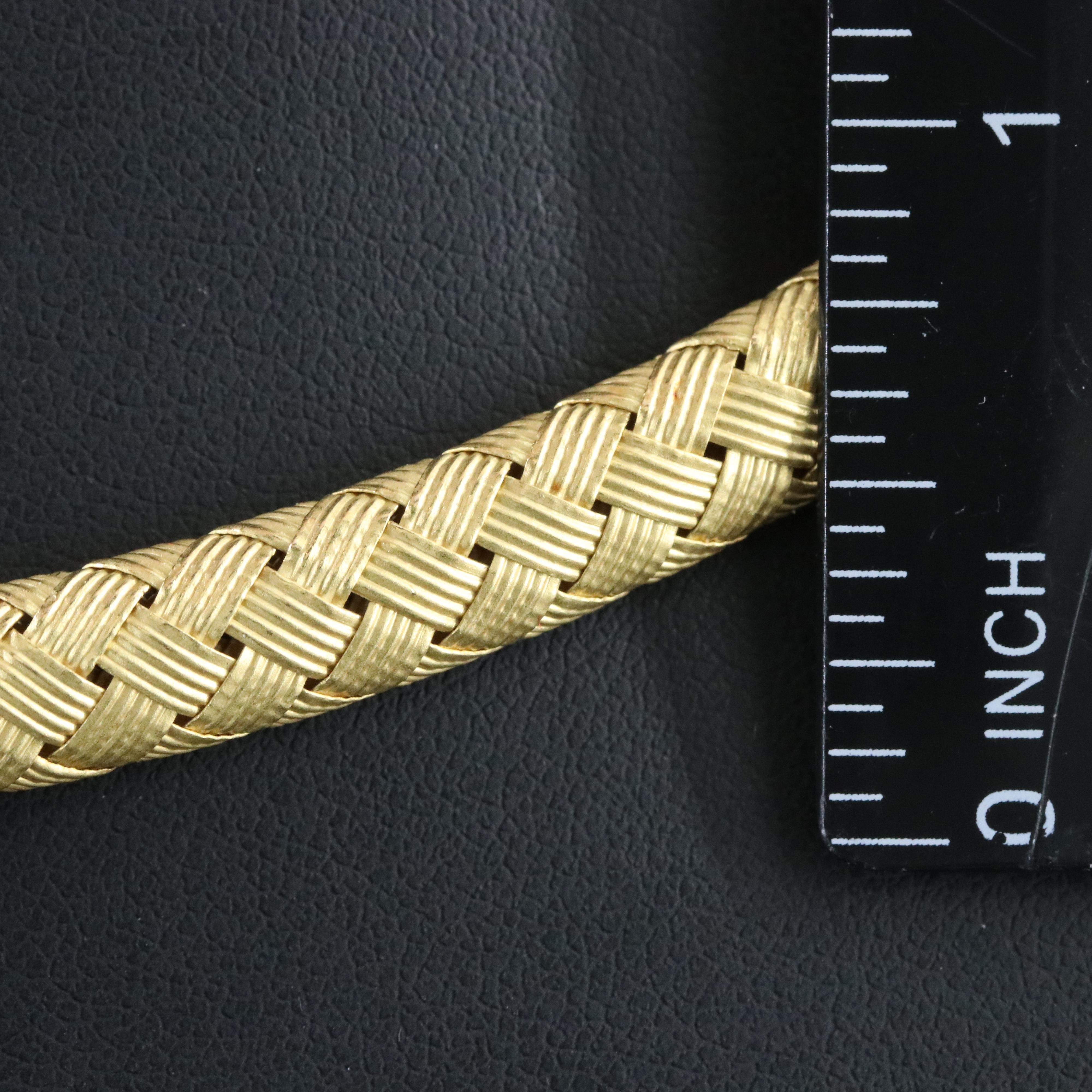 Italian 18K Basketweave Necklace