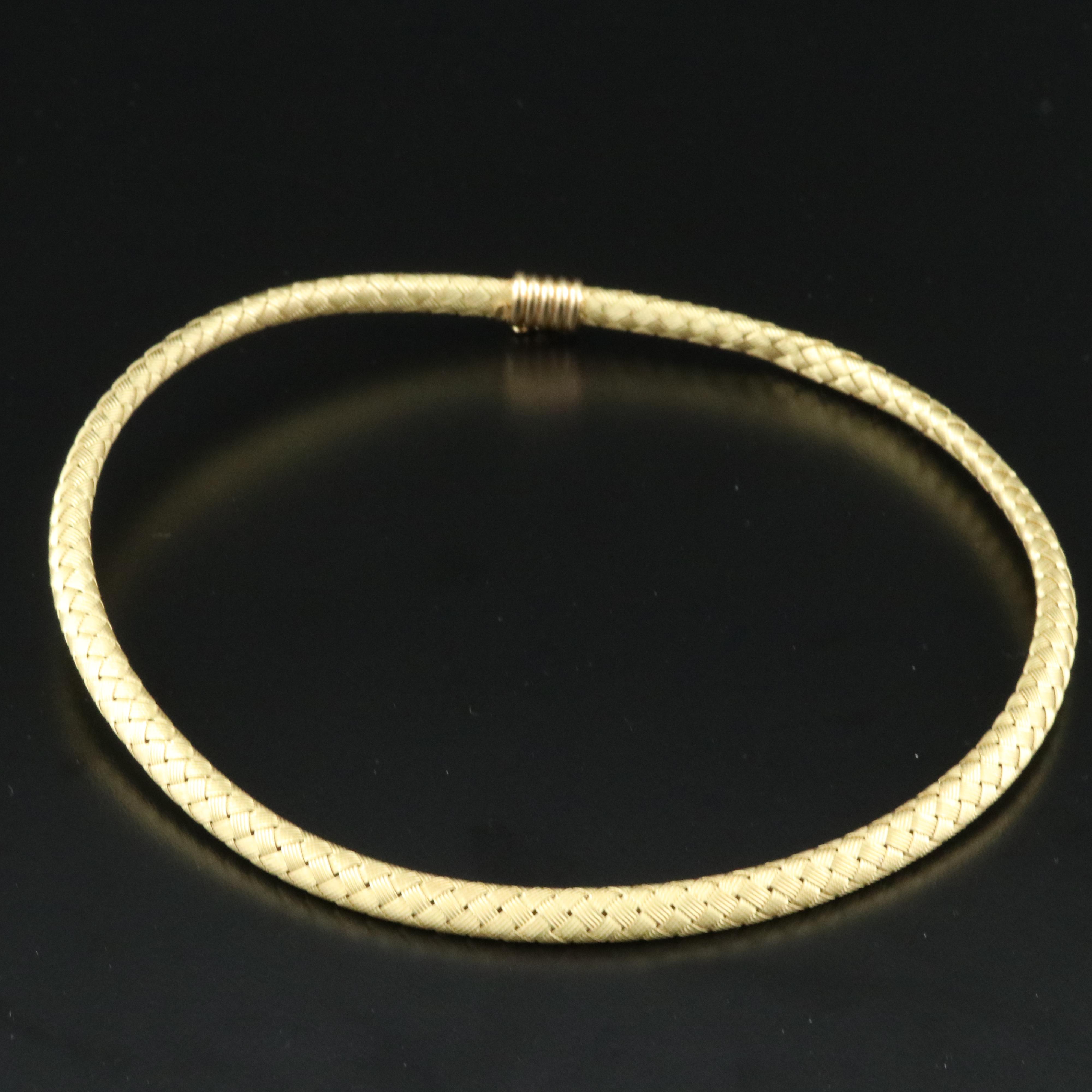 Italian 18K Basketweave Necklace