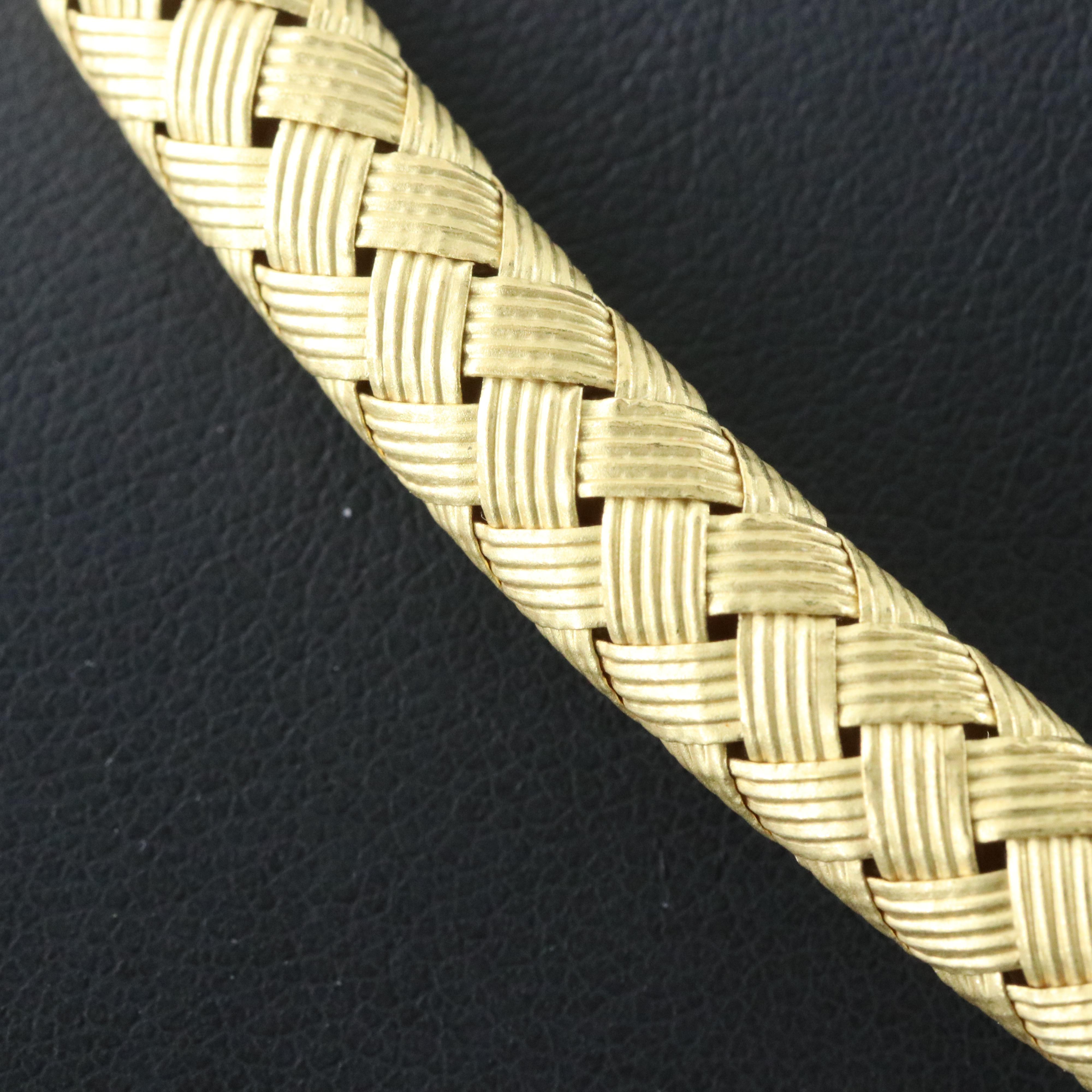 Italian 18K Basketweave Necklace