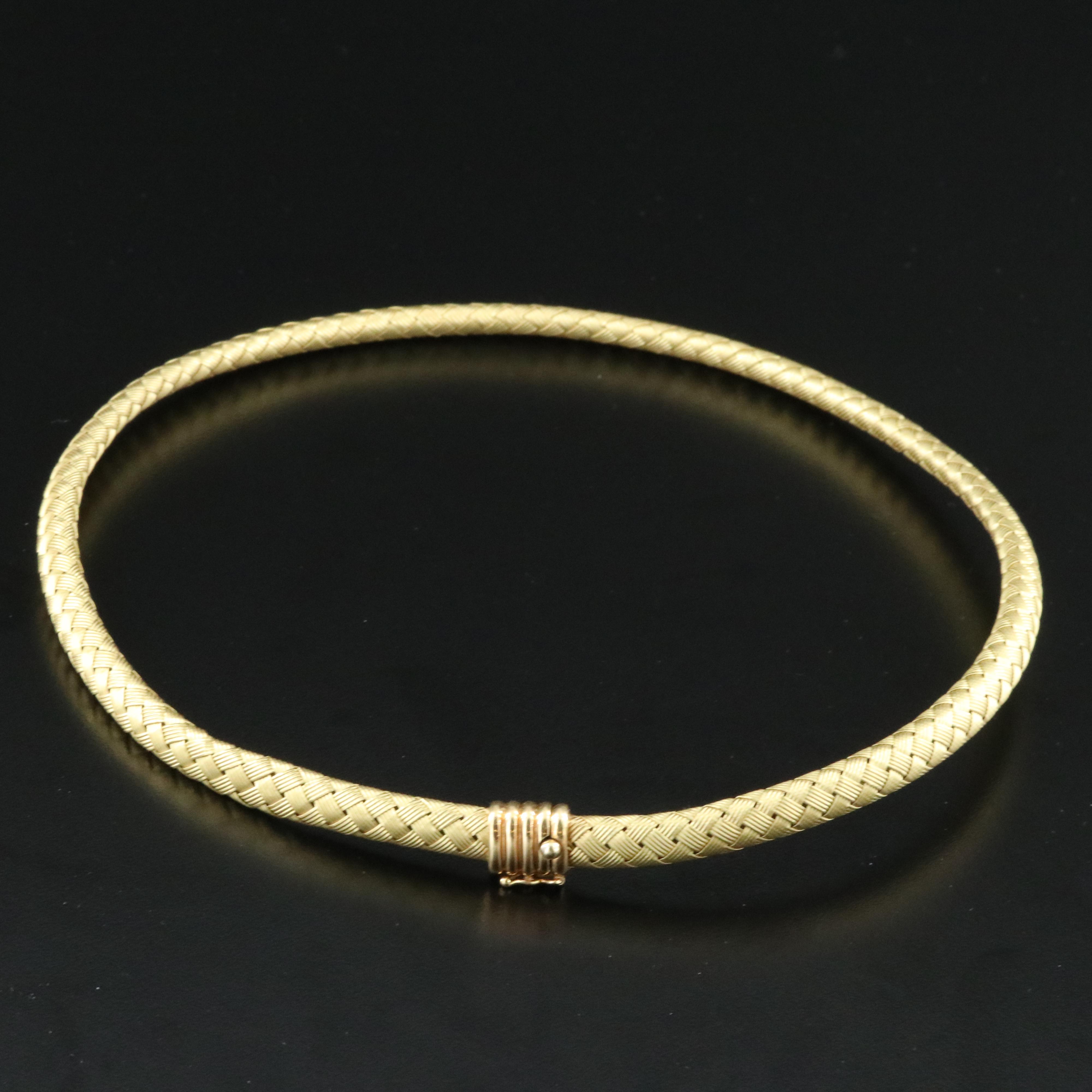 Italian 18K Basketweave Necklace