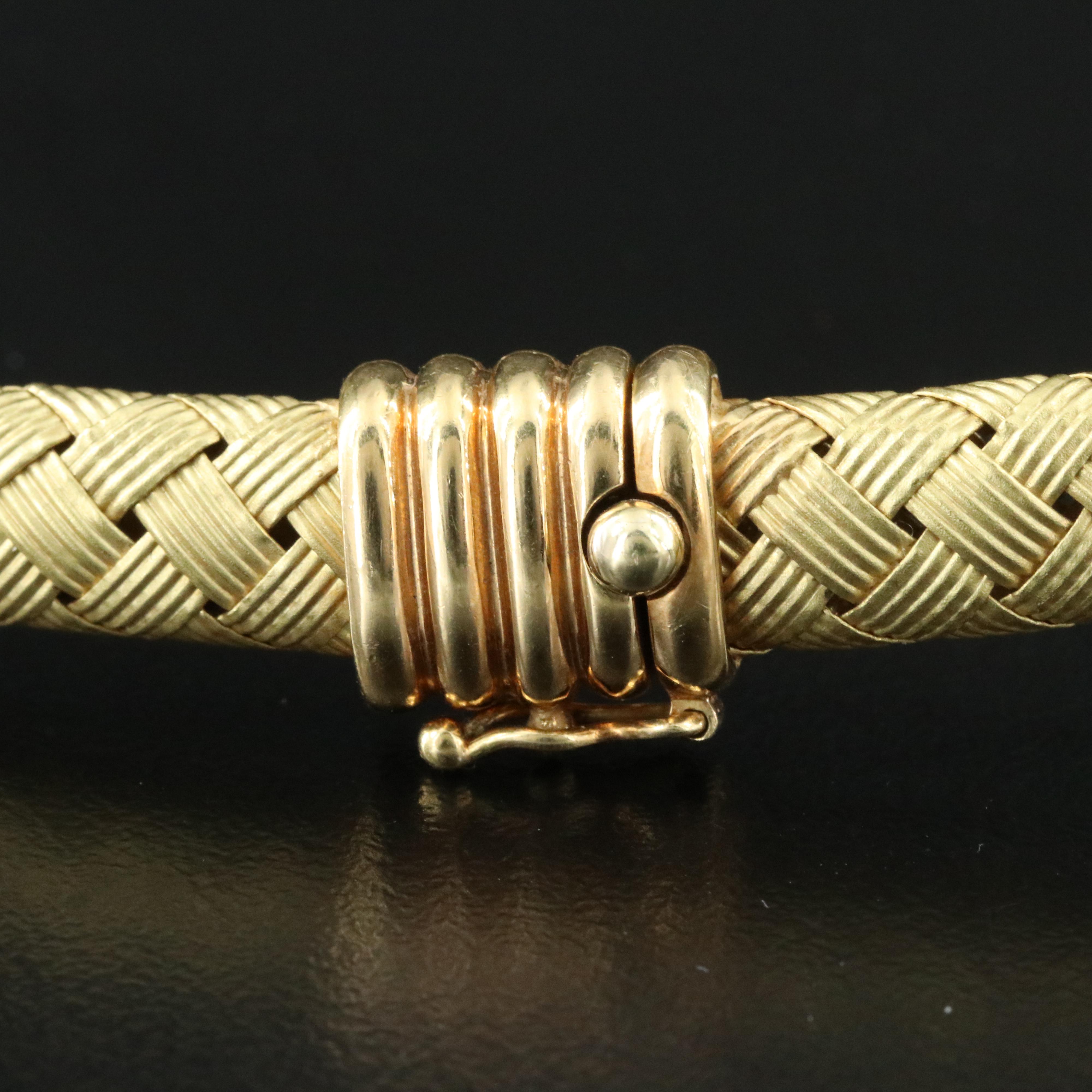 Italian 18K Basketweave Necklace