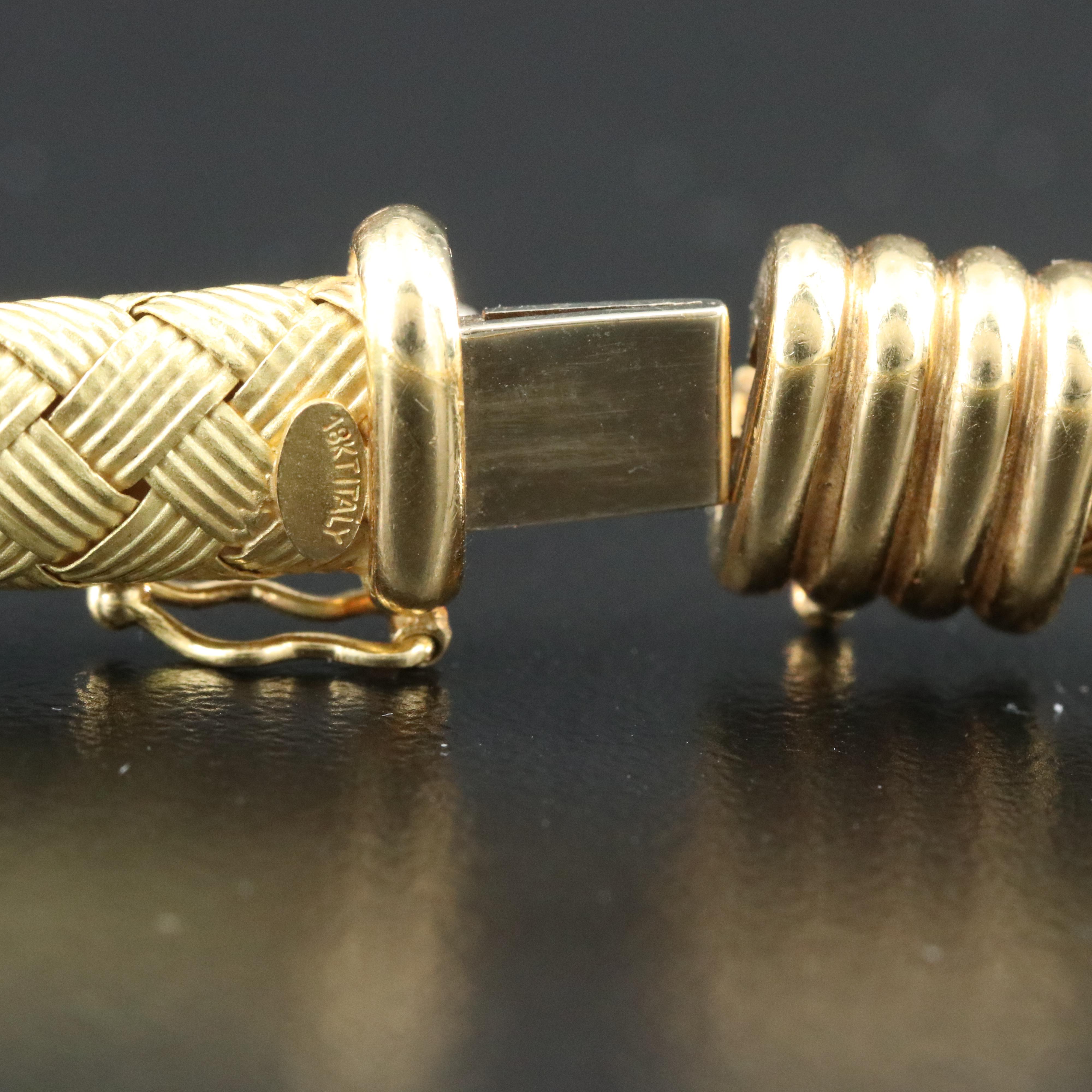 Italian 18K Basketweave Necklace