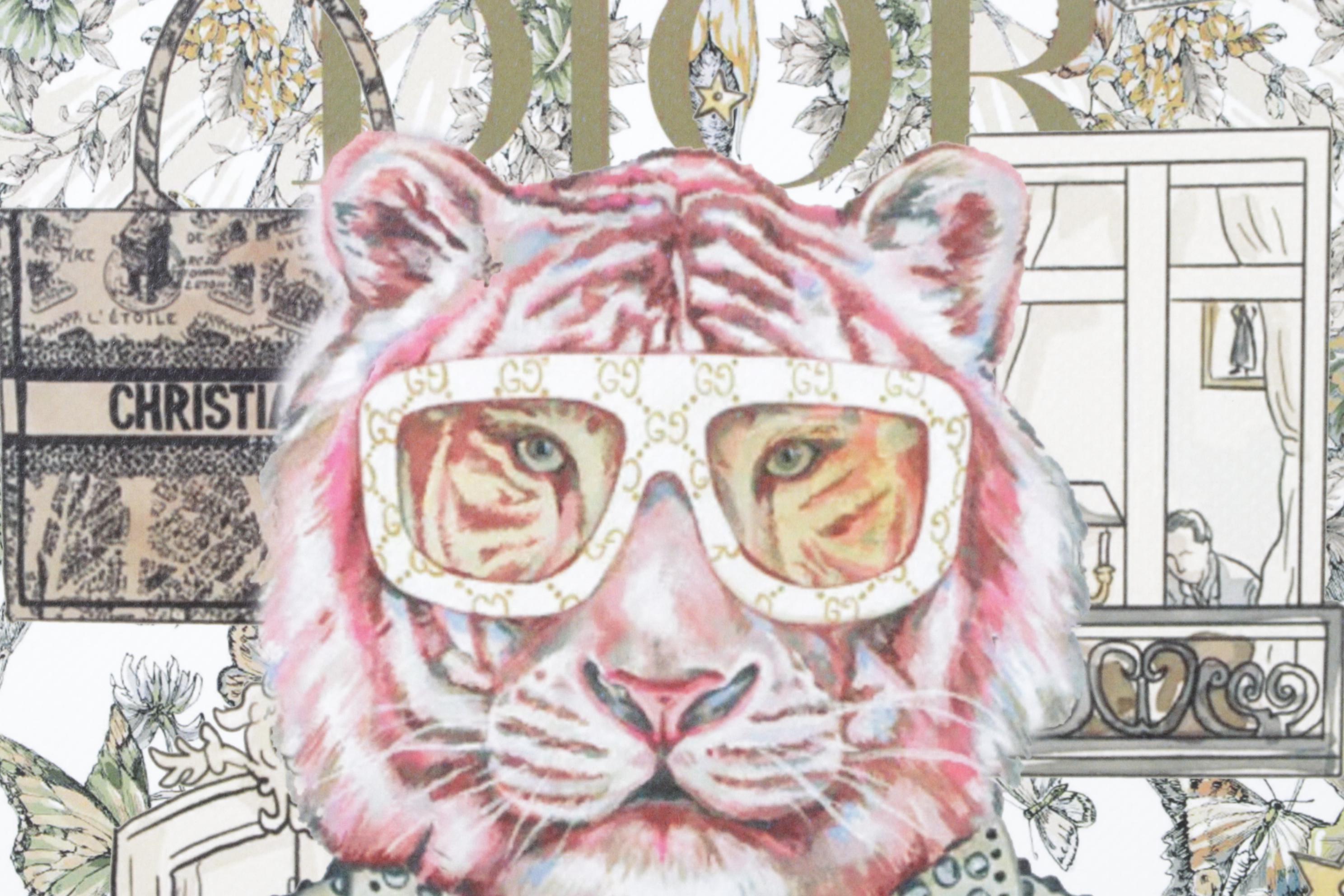 Death NYC Graphic Digital Print Featuring Gucci Pink Lion and Dior