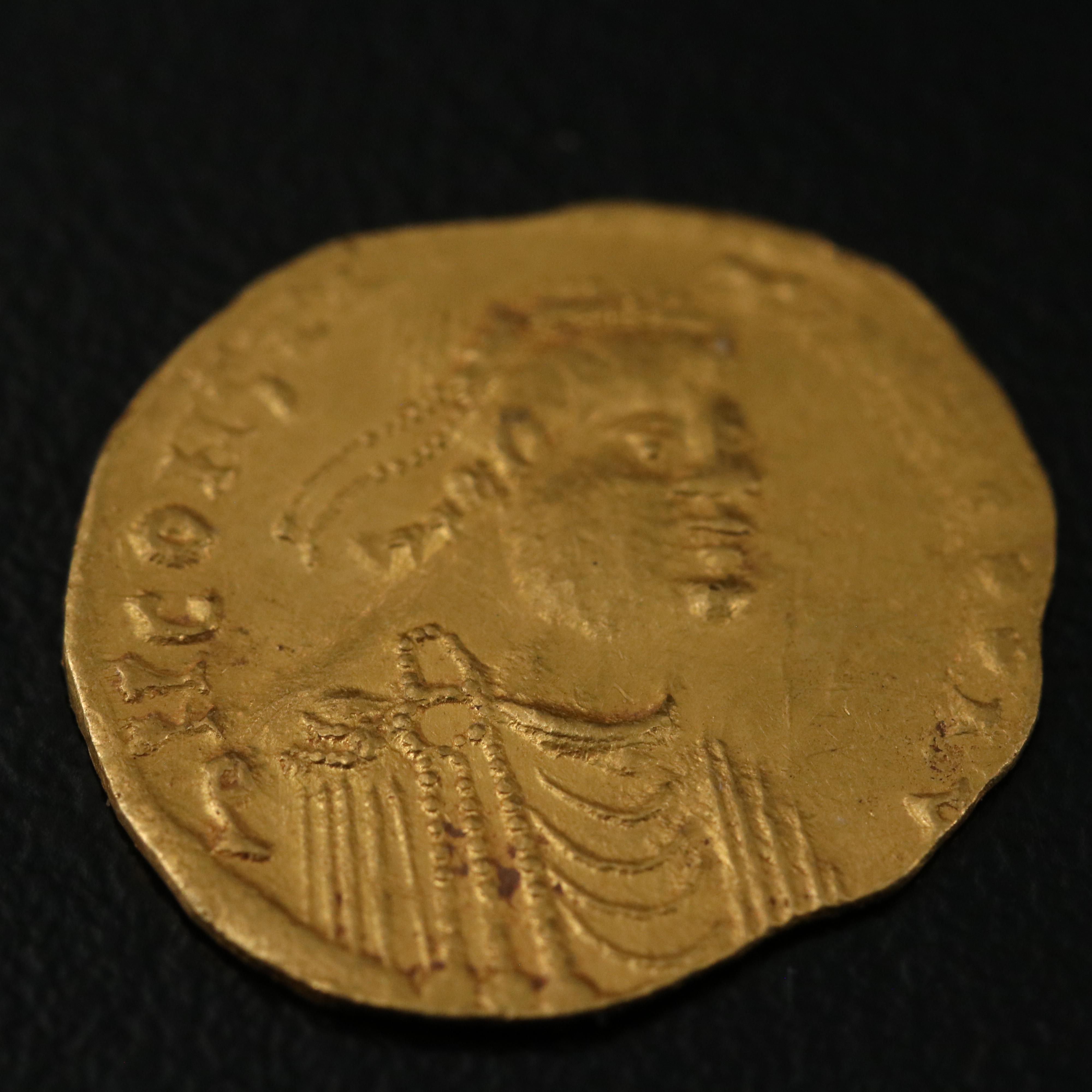 Ancient Byzantine AV Semissis Coin of Constans II, ca. 650 A.D.