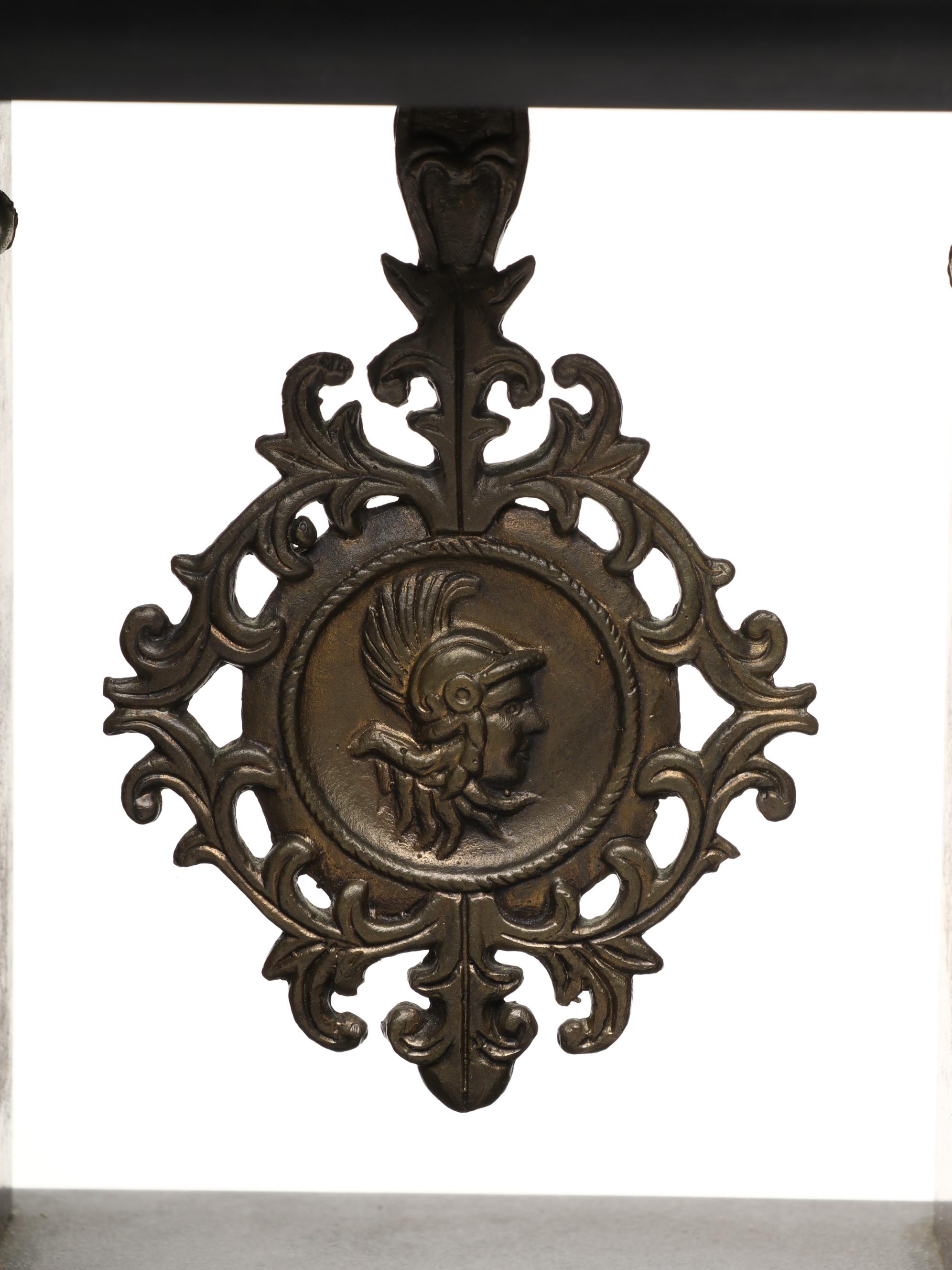 Ornate French Style Bronze and Marble Mantel Clock with Cupid Motif