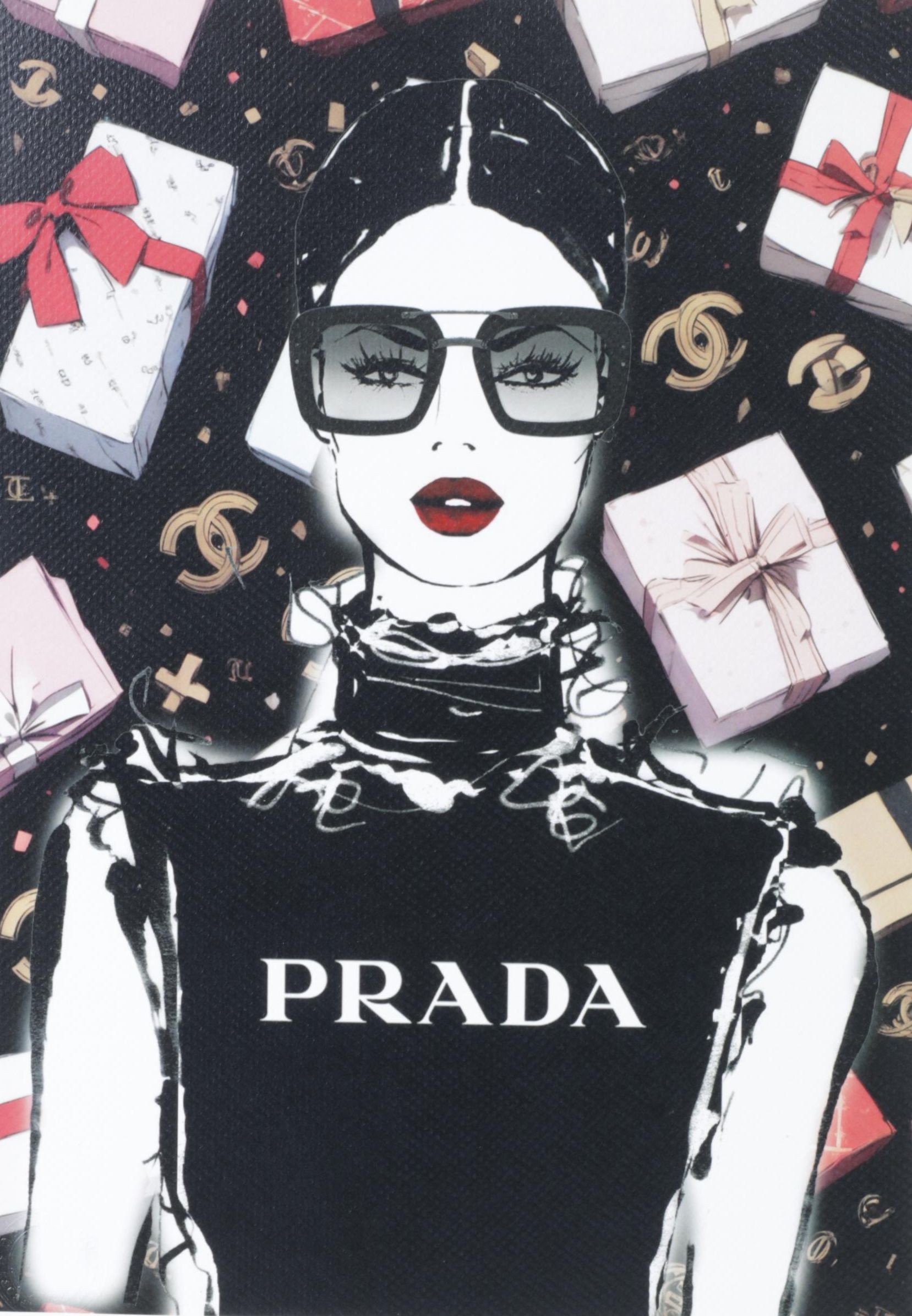 Death NYC Pop Art Graphic Print Homage to Chanel and Prada, 2024