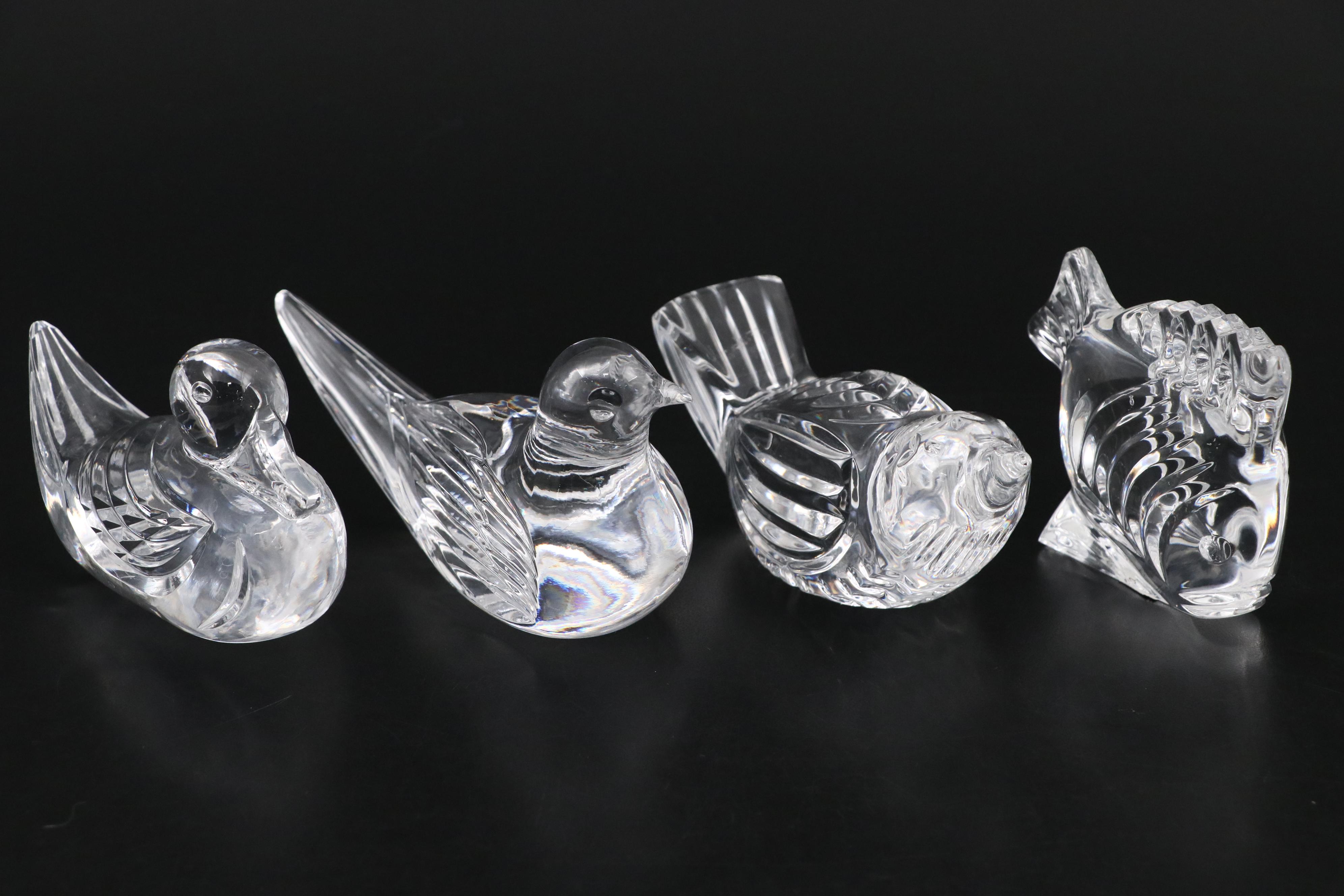 Waterford Crystal Bird and Fish Figurines