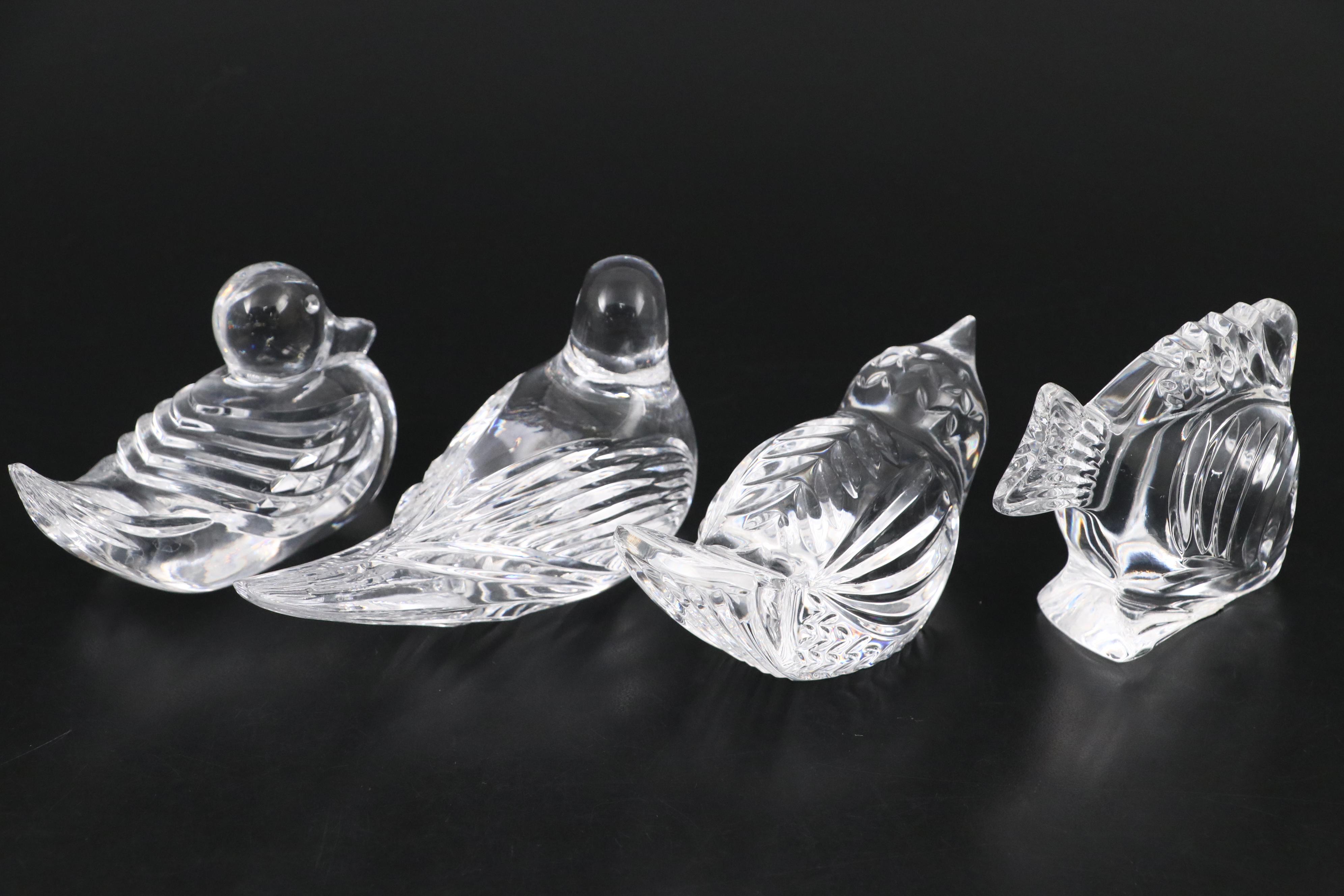 Waterford Crystal Bird and Fish Figurines