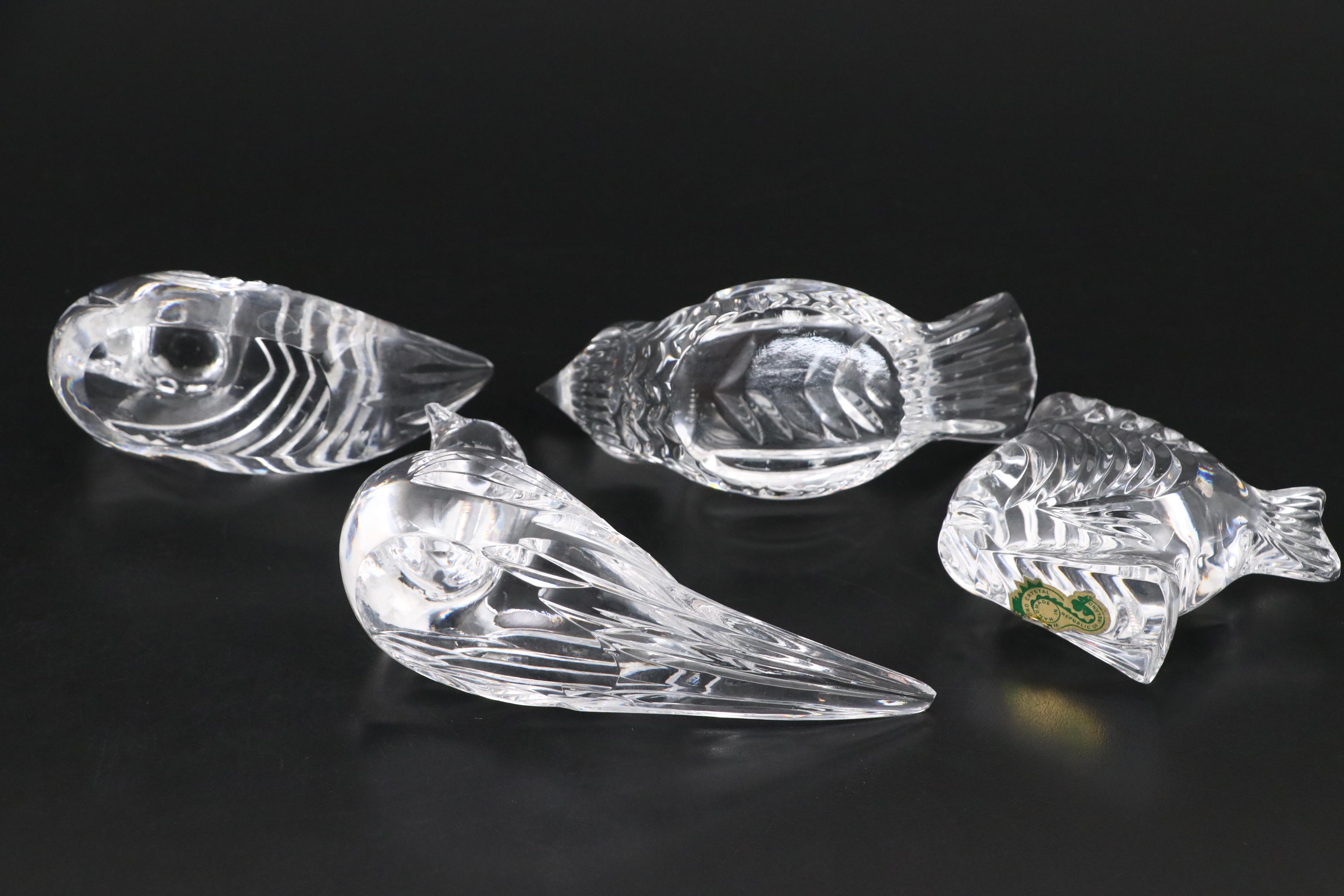 Waterford Crystal Bird and Fish Figurines