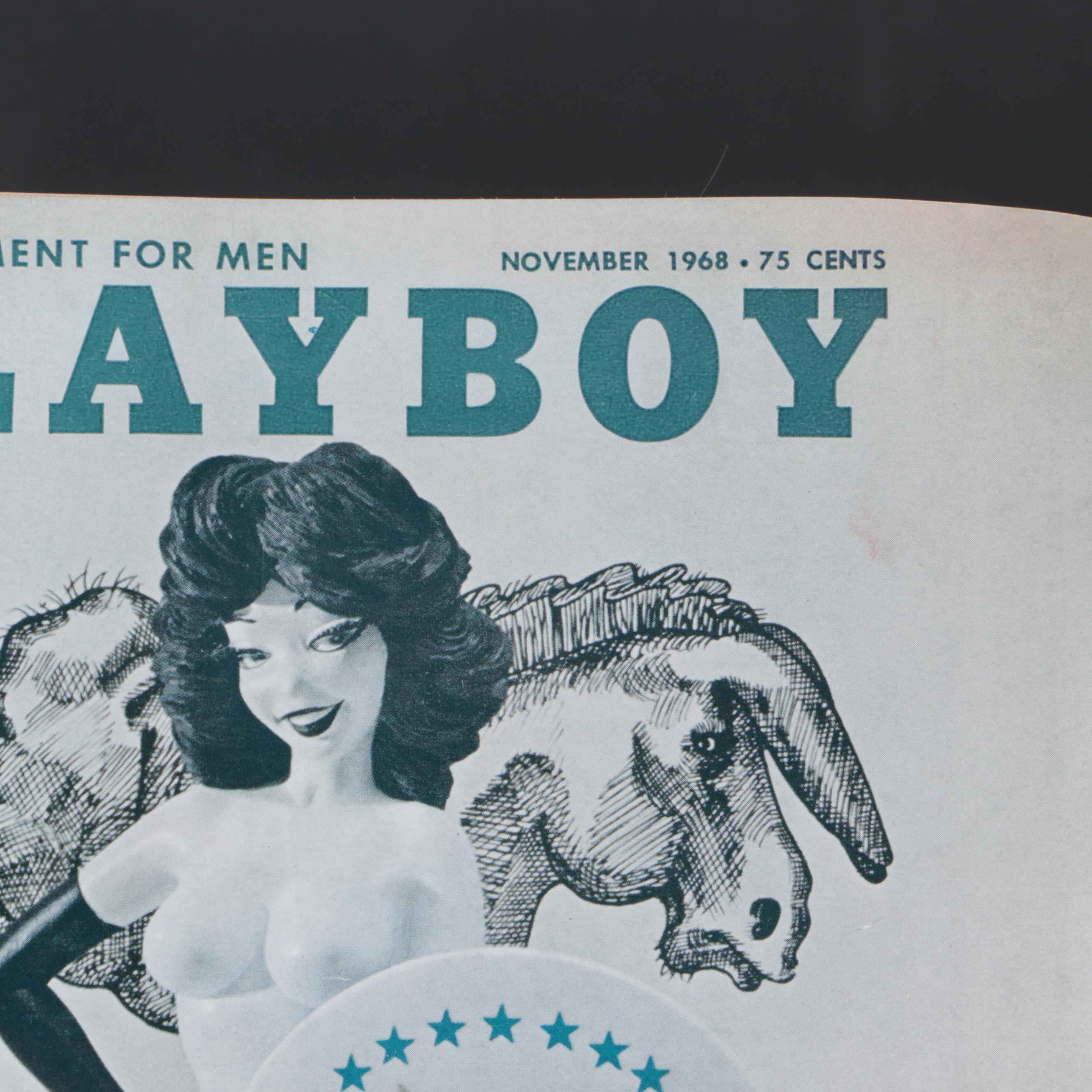 "Playboy" Nov. 1968 Issue with The Playboy Club Ashtray, Lighters & Shot Glasses