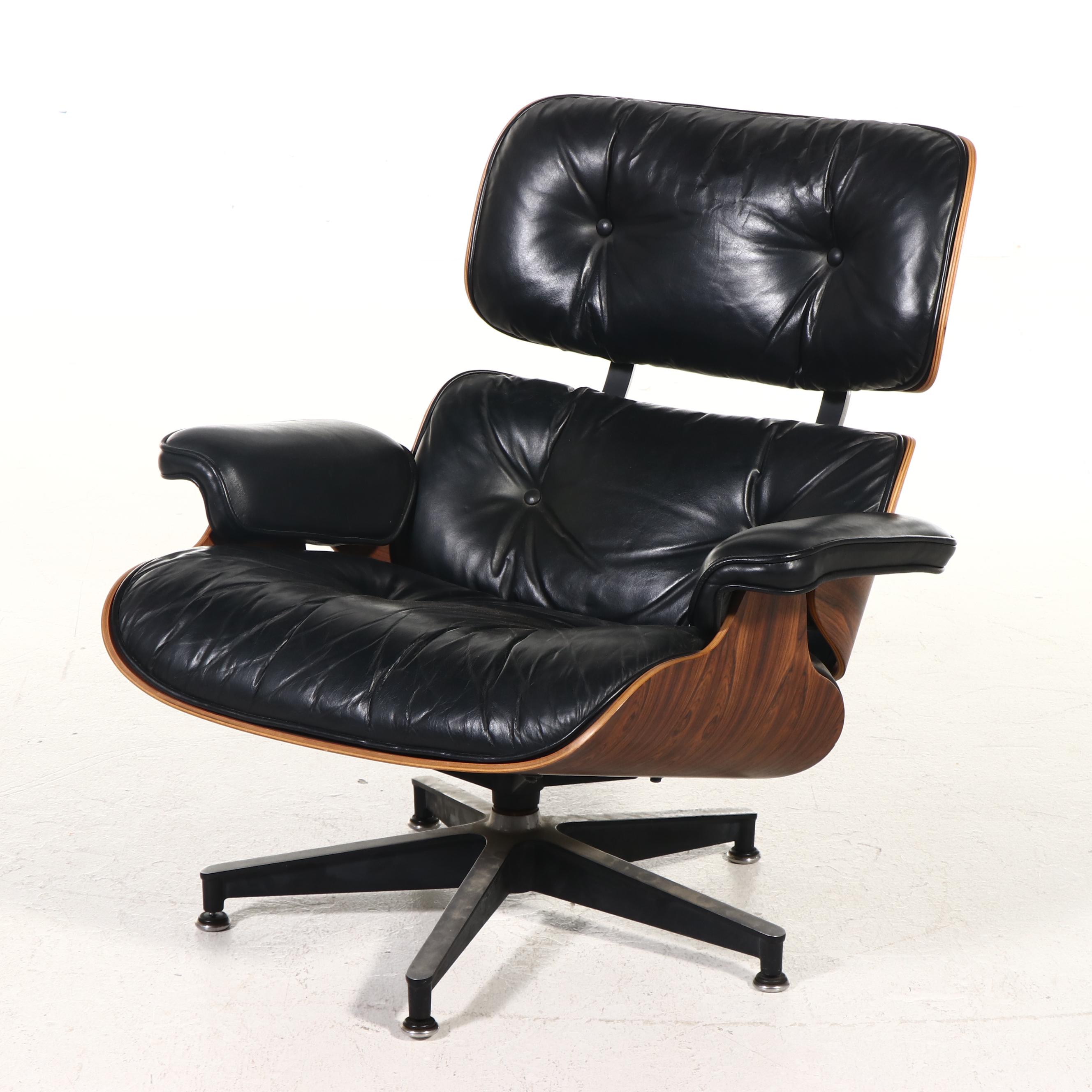 Two Charles and Ray Eames for Herman Miller Rosewood Lounge Chairs and Ottoman