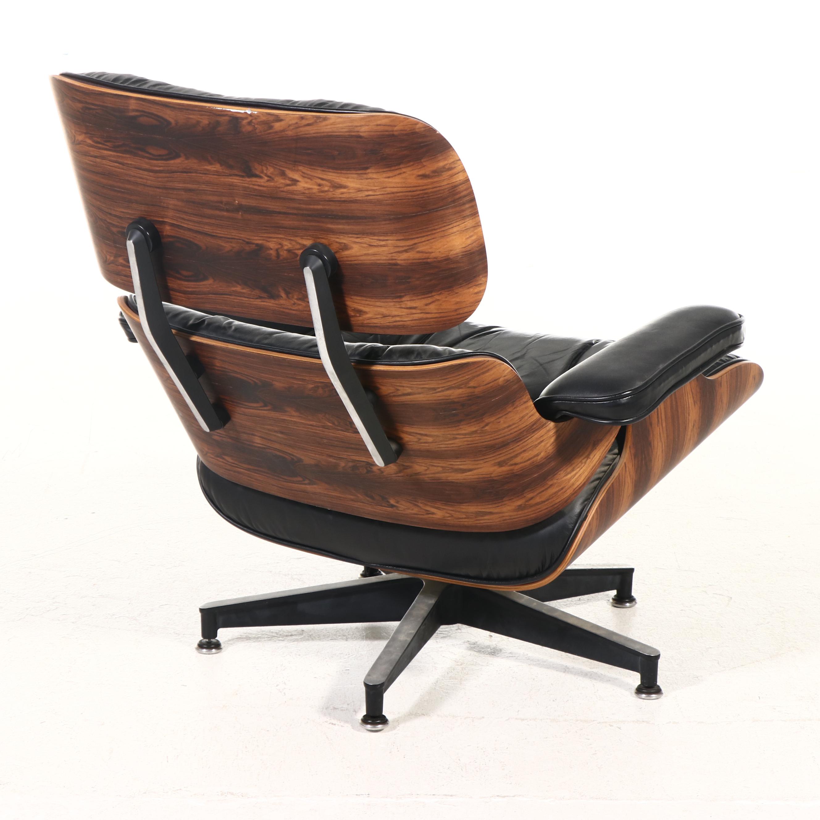 Two Charles and Ray Eames for Herman Miller Rosewood Lounge Chairs and Ottoman