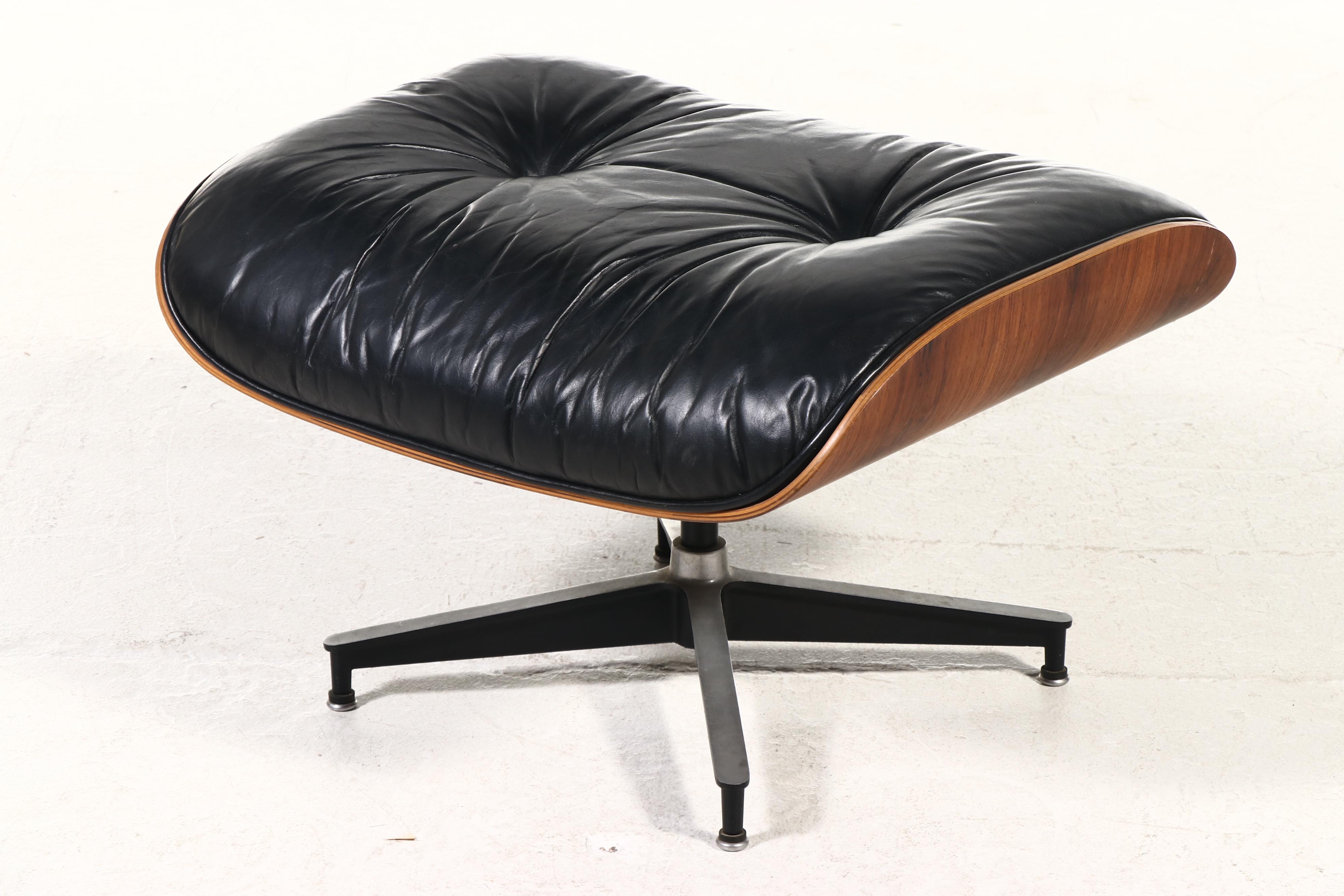Two Charles and Ray Eames for Herman Miller Rosewood Lounge Chairs and Ottoman