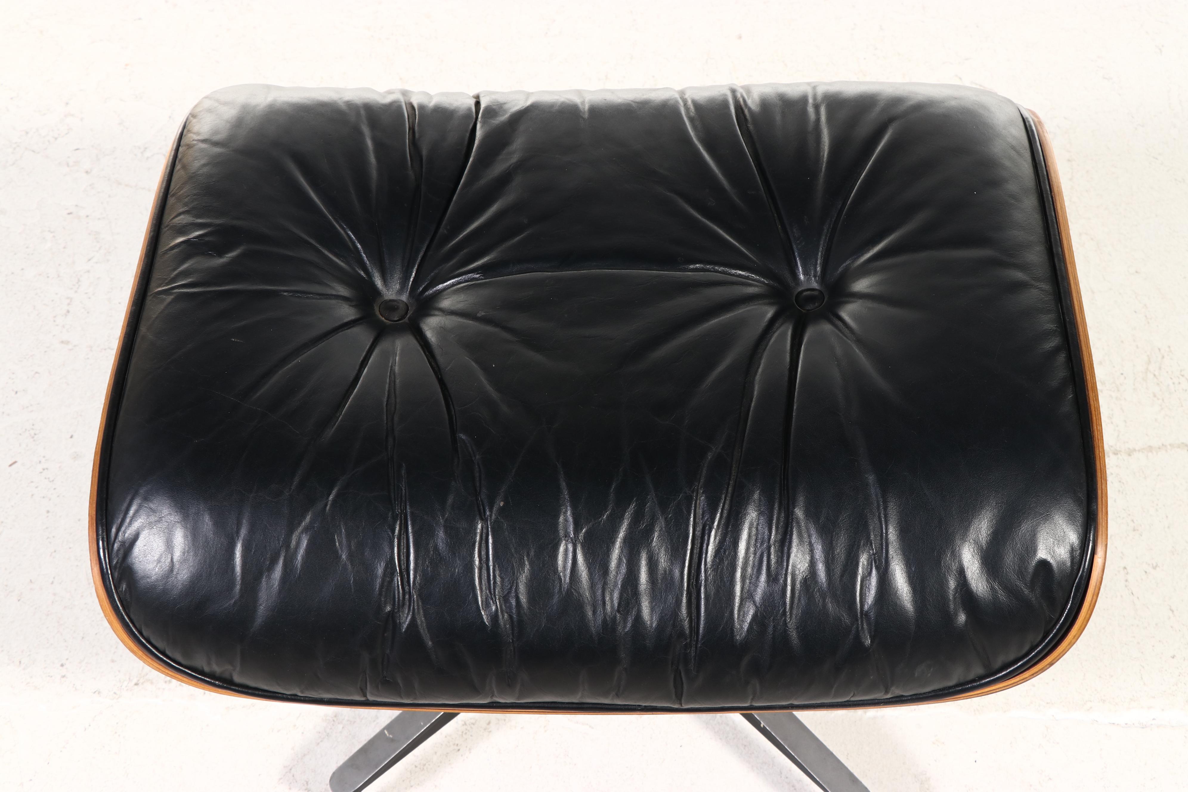 Two Charles and Ray Eames for Herman Miller Rosewood Lounge Chairs and Ottoman