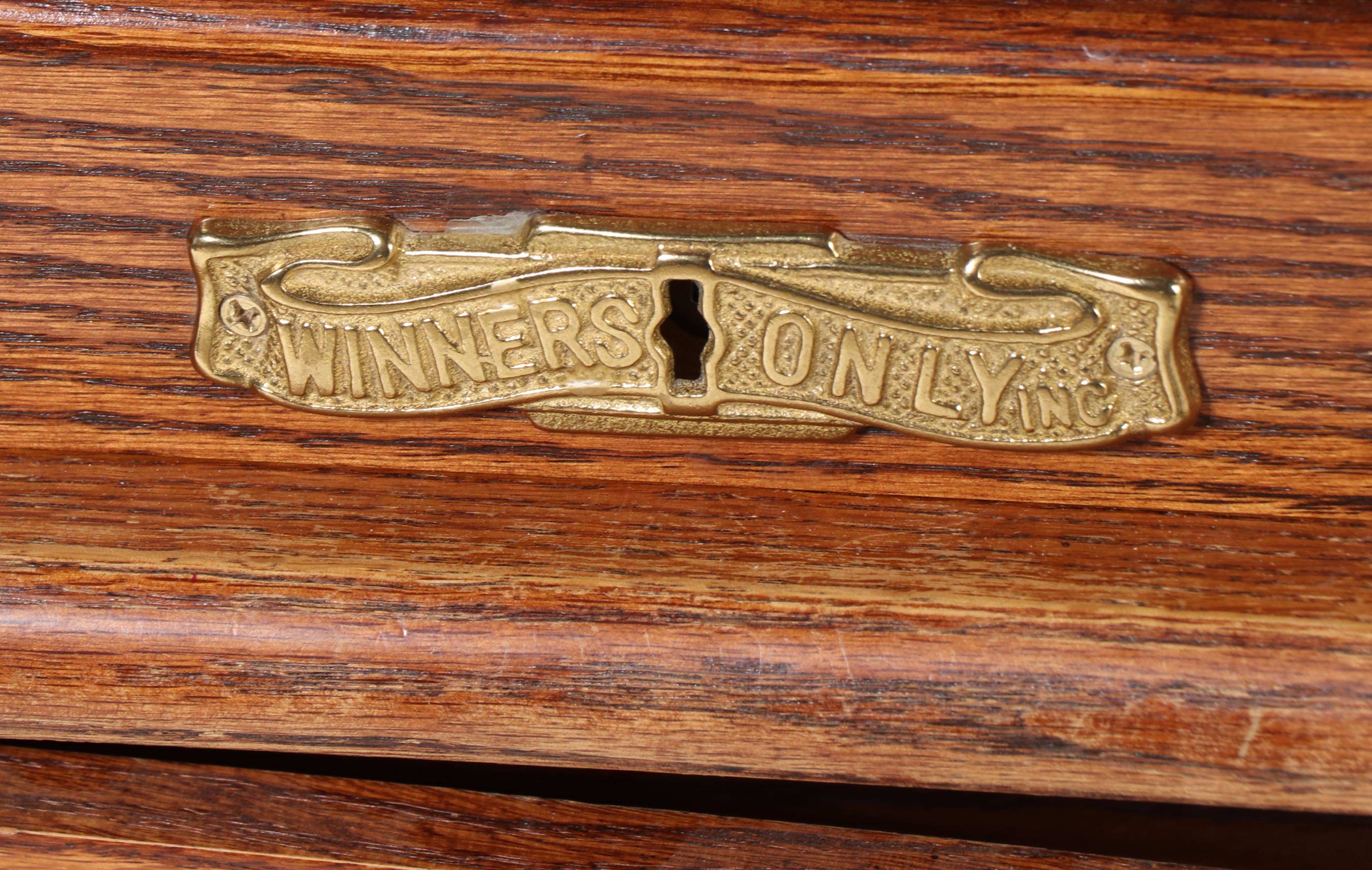 Winners Only Inc. Oak Roll-Top Desk and Chair, Late 20th Century