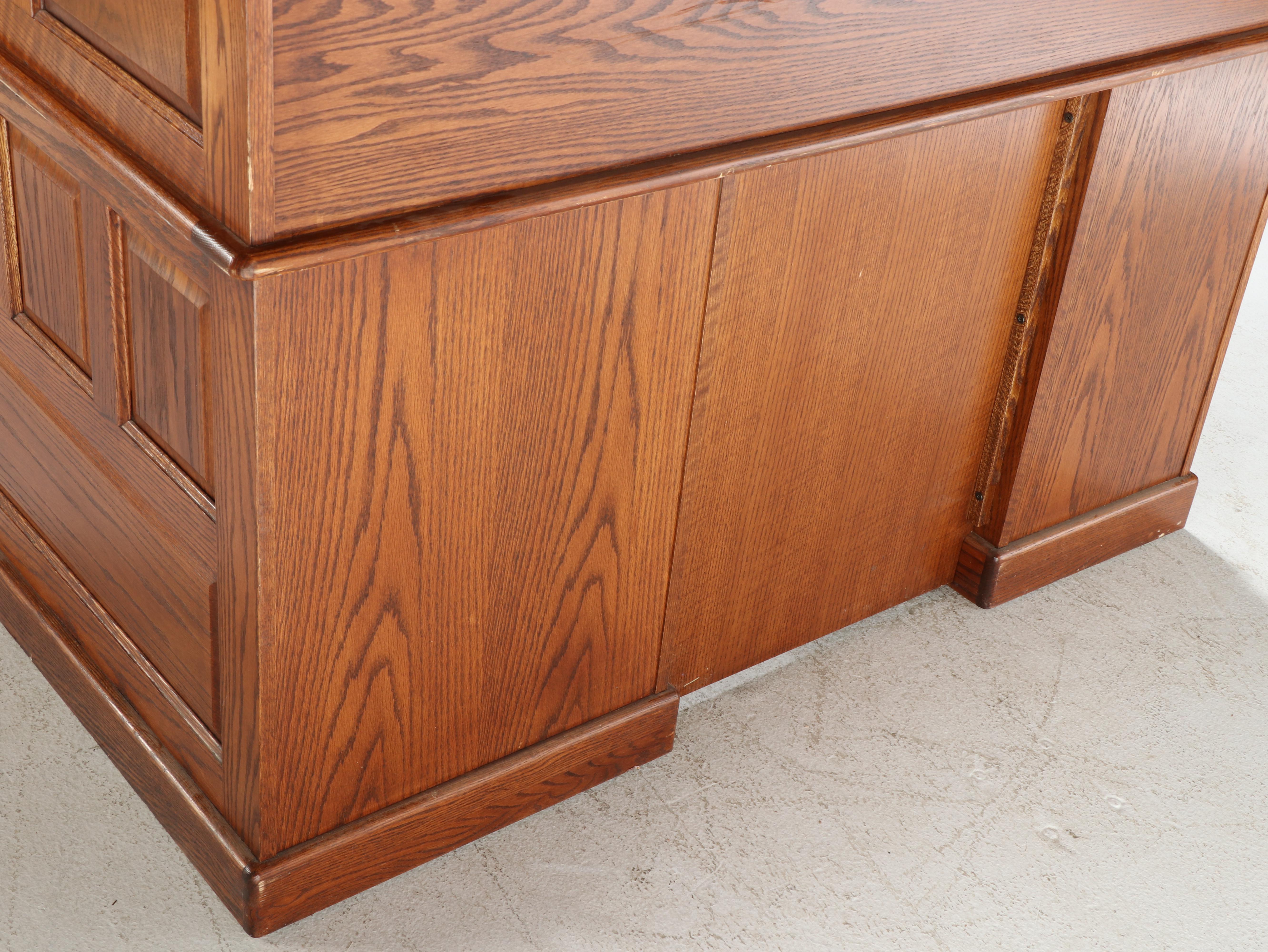 Winners Only Inc. Oak Roll-Top Desk and Chair, Late 20th Century