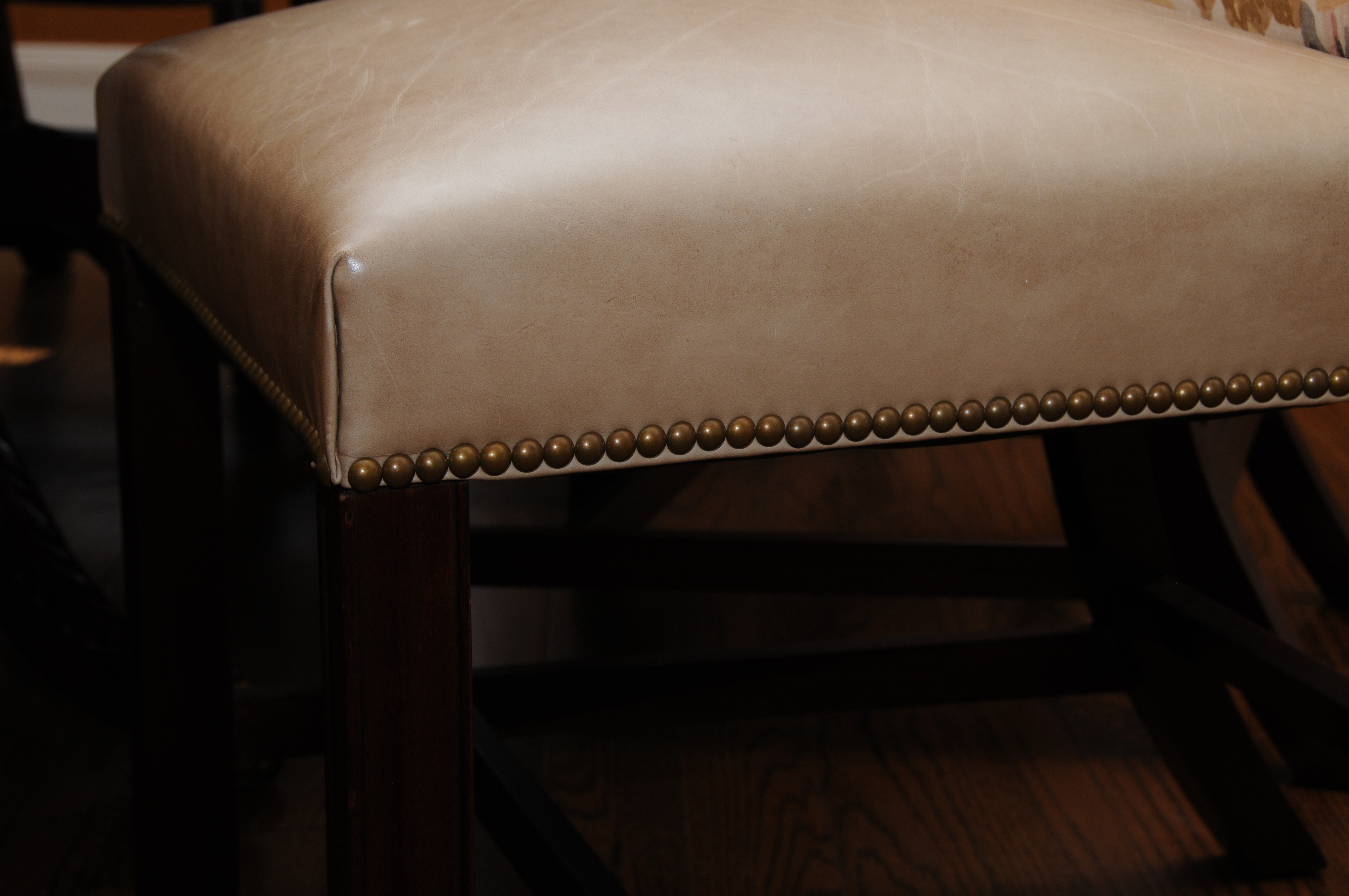 Regency Style Round Mahogany Dining Table and Hickory Chair "Marlboro" Chairs