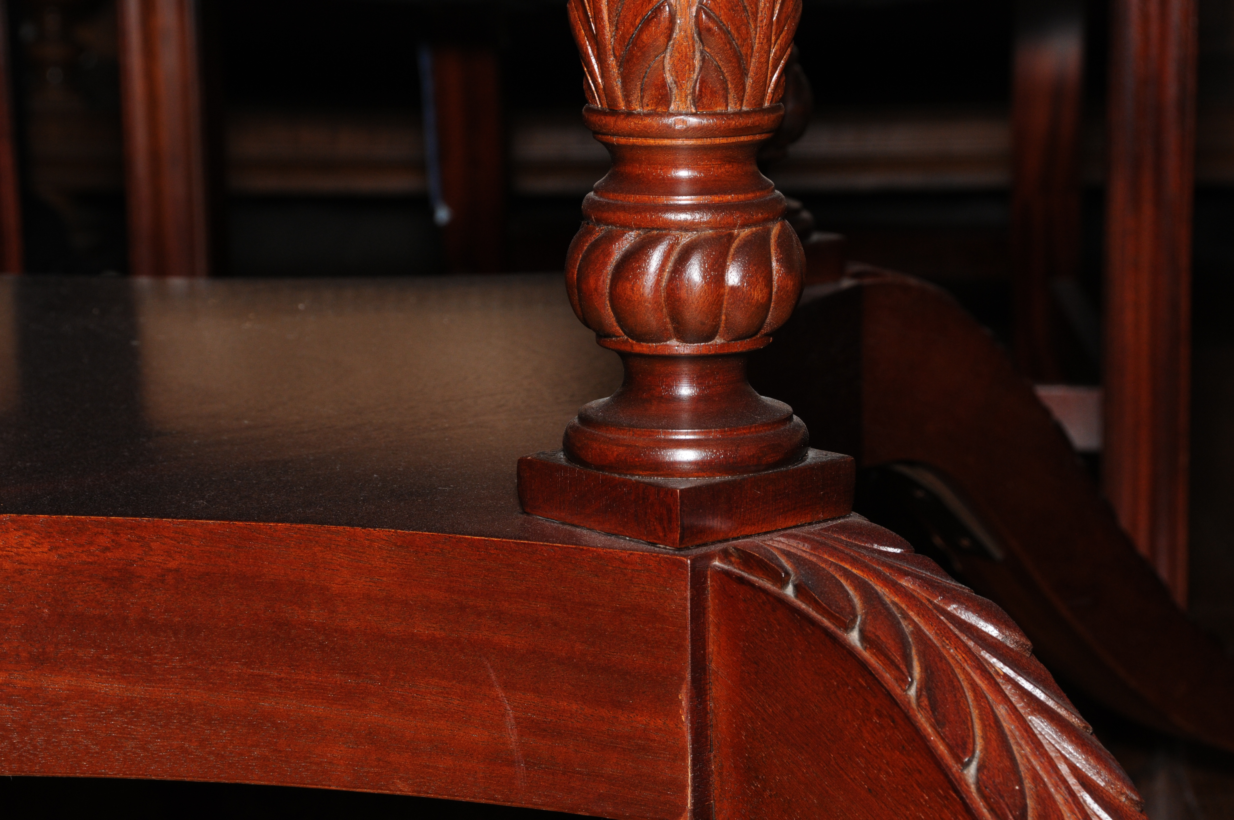 Regency Style Round Mahogany Dining Table and Hickory Chair "Marlboro" Chairs