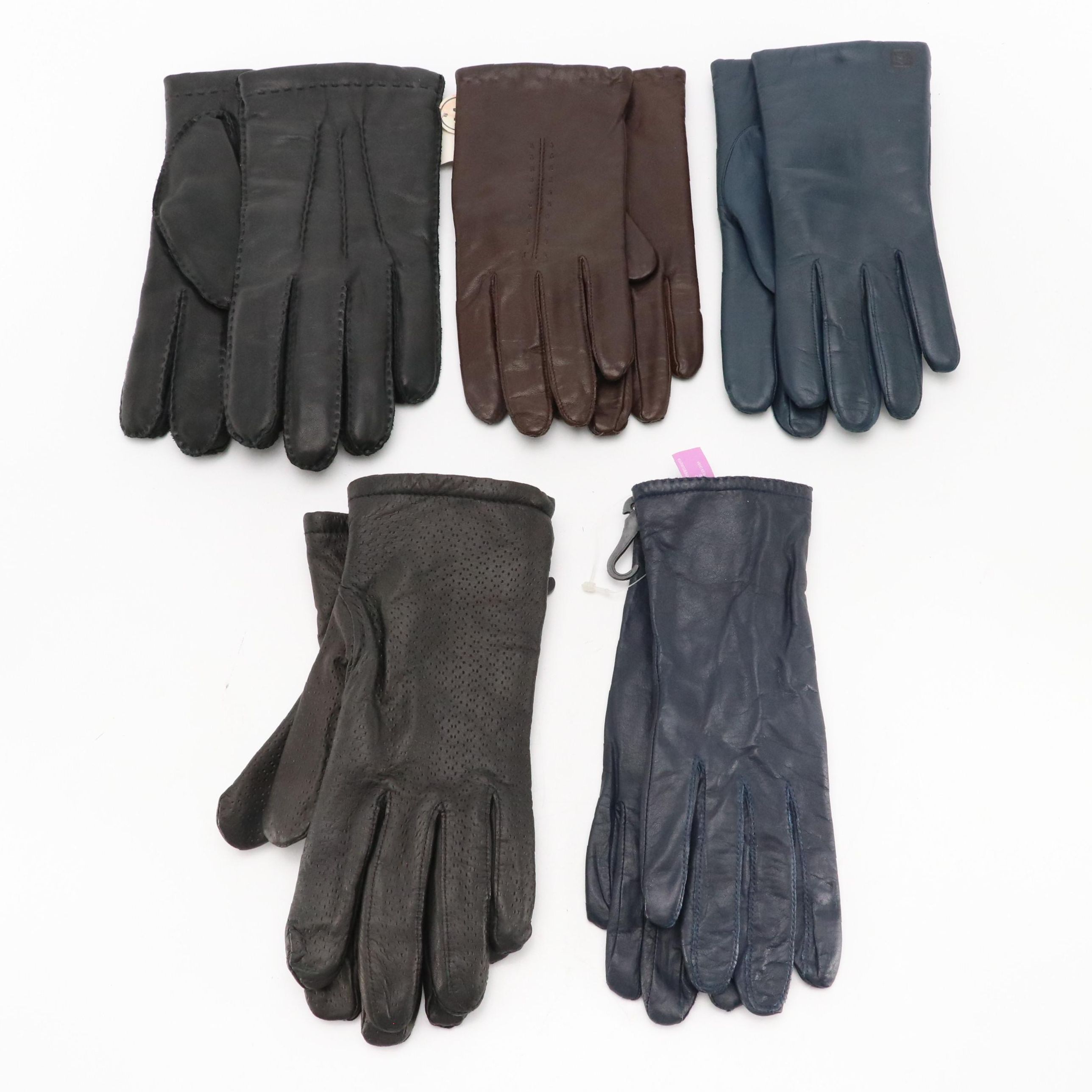 Aris Lambswool and Cashmere Lined, Isotoner and Other Leather Gloves
